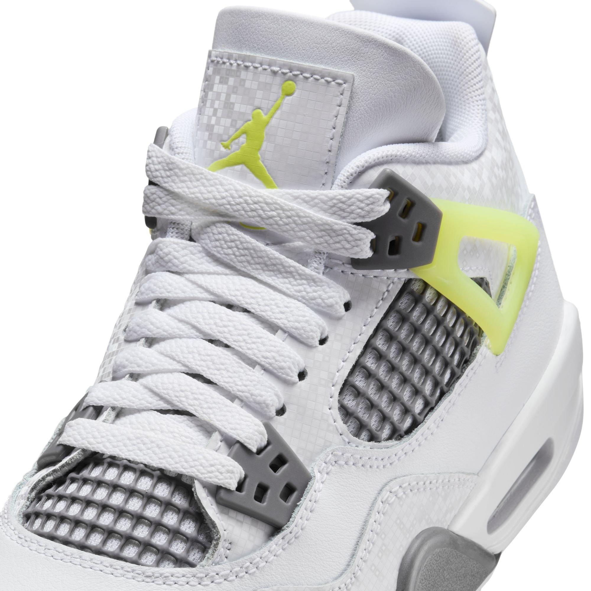 Jordan 4 Retro "Light Lemon Twist" Grade School Kids' Shoe