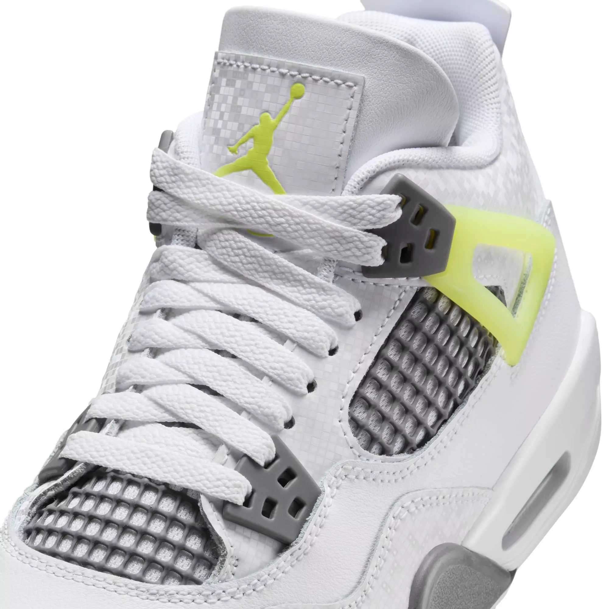 Jordan 4 Retro "Light Lemon Twist" Grade School Kids' Shoe - WHITE/LEMON TWIST/GRAPHITE