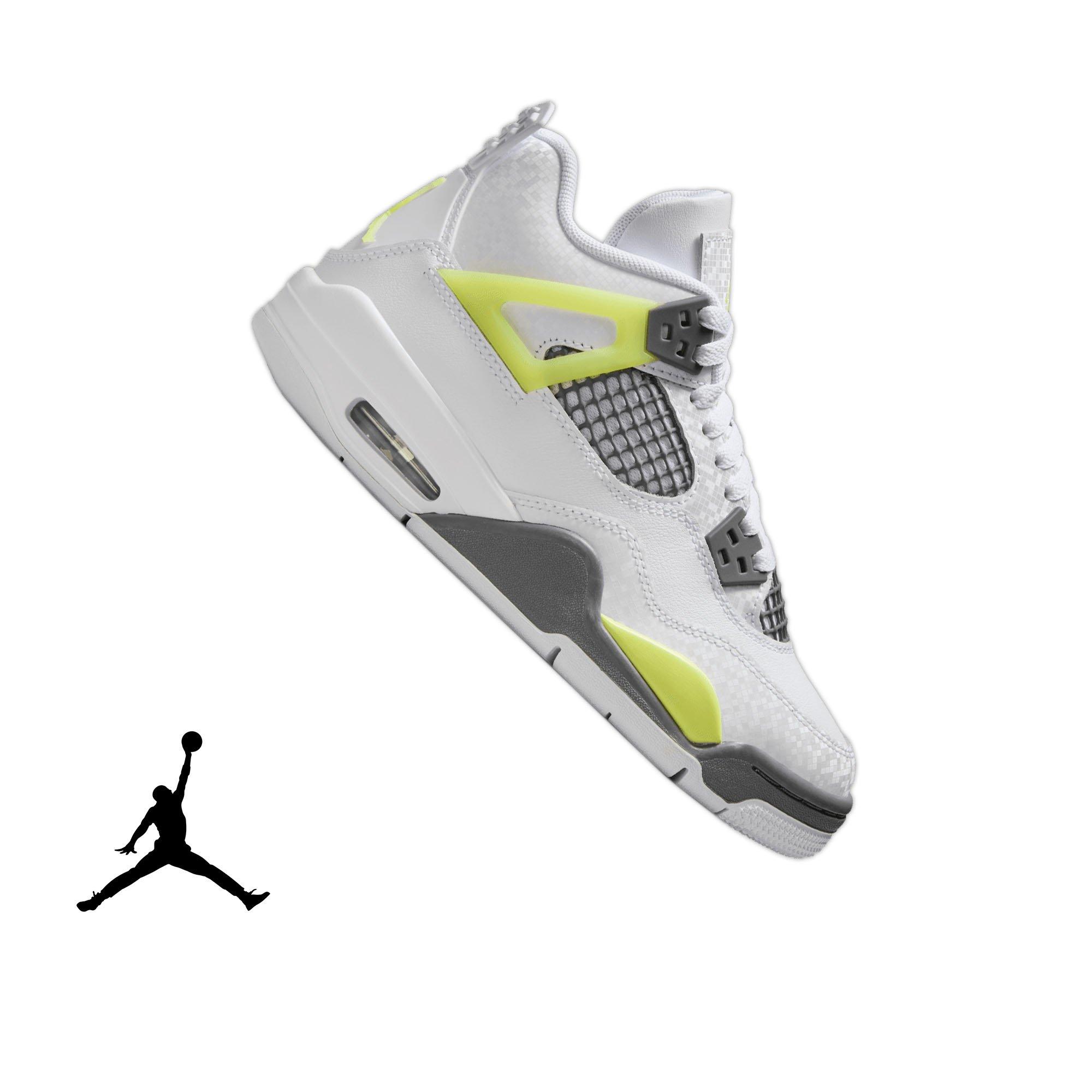 Jordan 4 Retro "Light Lemon Twist" Grade School Kids' Shoe