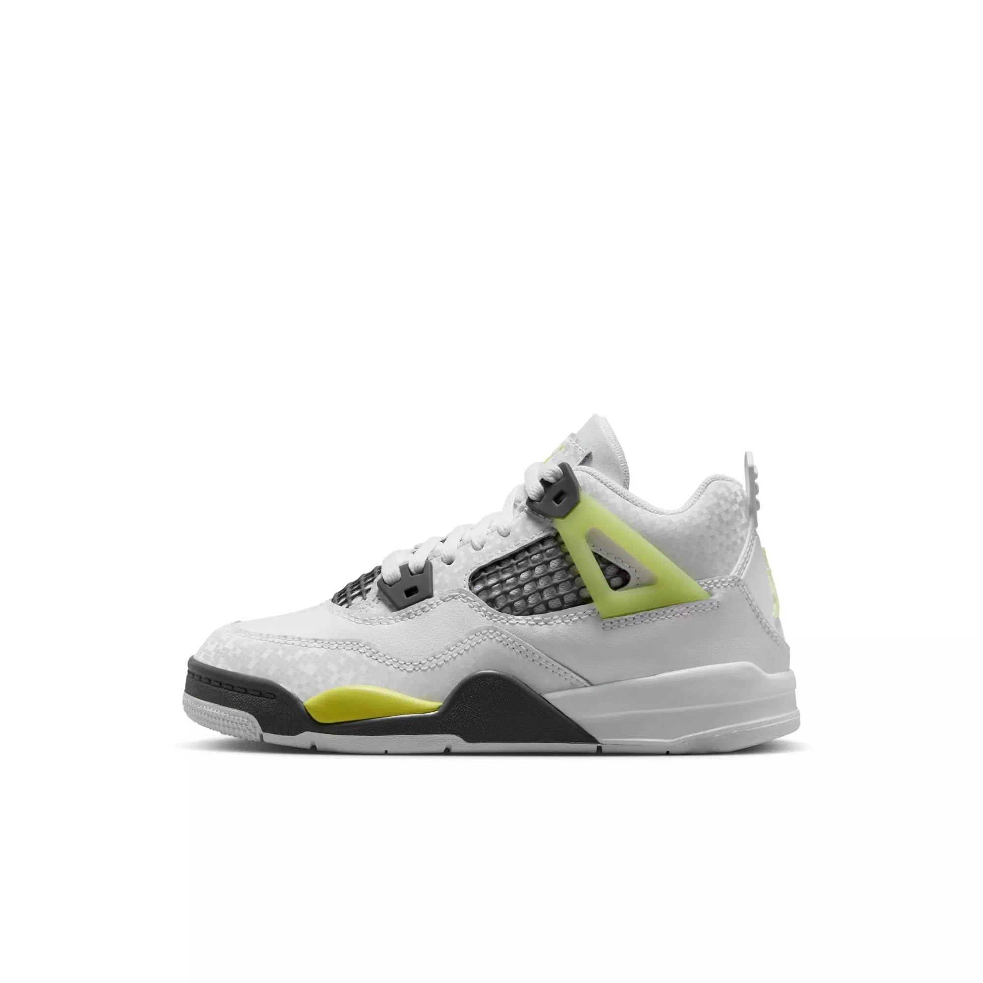 Jordan 4 Retro "Light Lemon Twist" Preschool Kids' Shoe - WHITE/LEMON TWIST/GRAPHITE