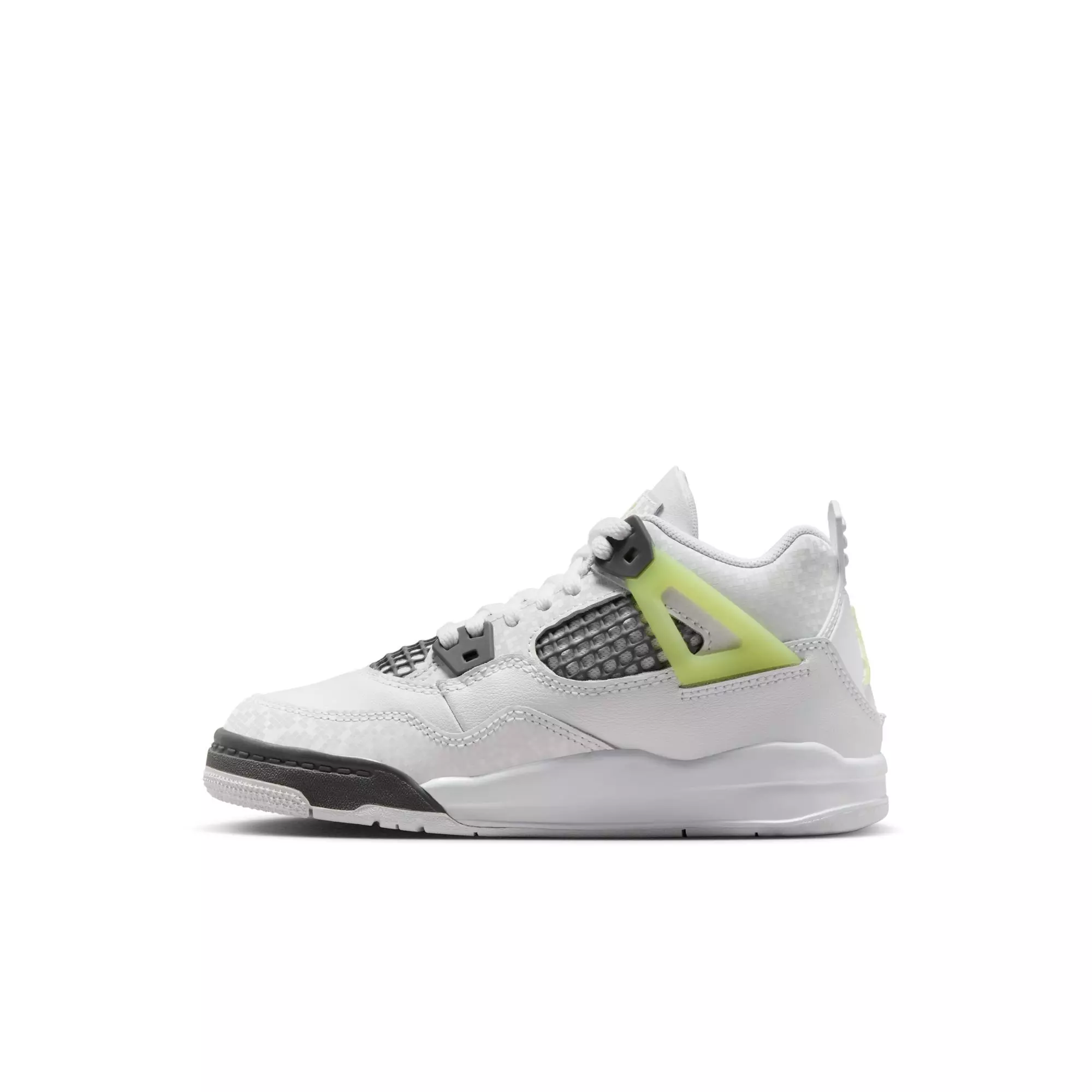 Jordan 4 Retro "Light Lemon Twist" Preschool Kids' Shoe - WHITE/LEMON TWIST/GRAPHITE