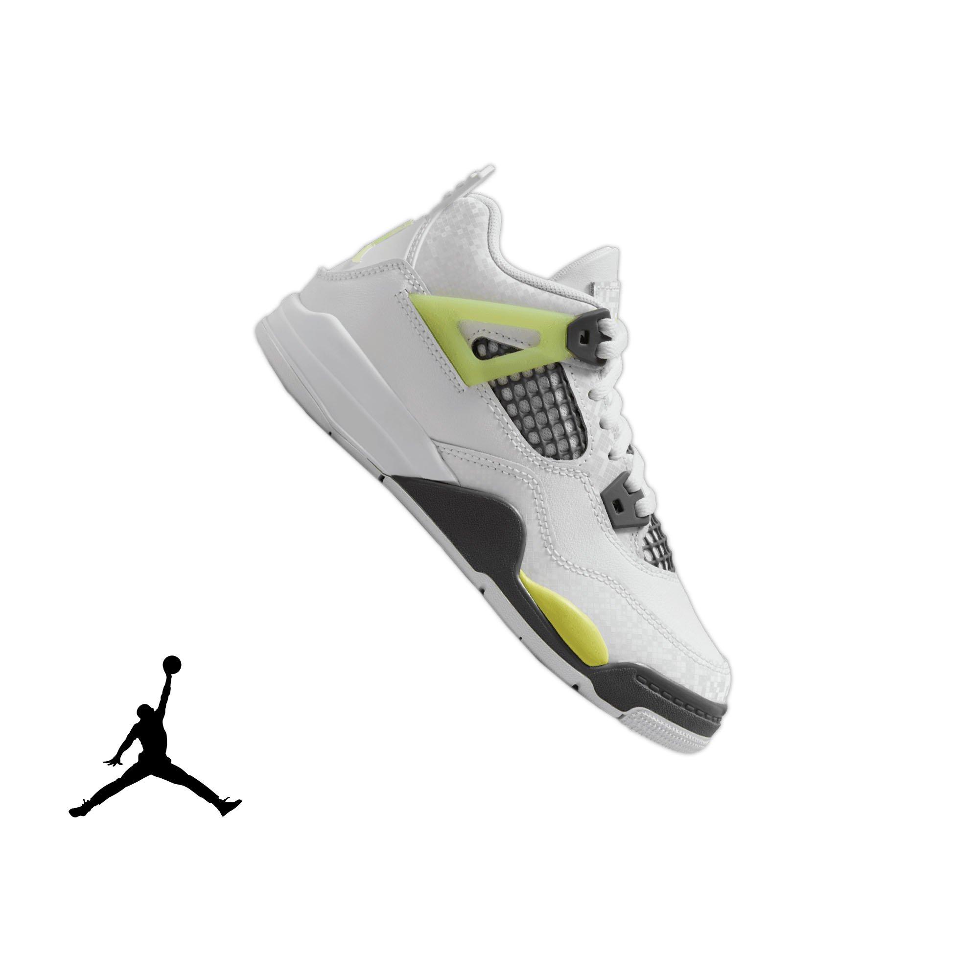 Jordan 4 Retro "Light Lemon Twist" Preschool Kids' Shoe