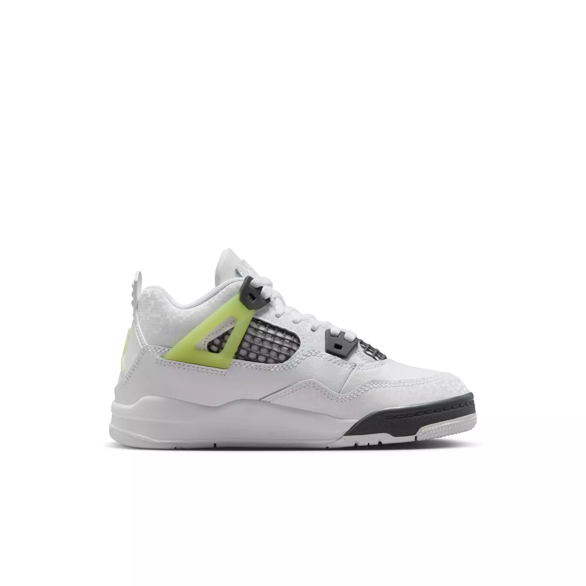 Jordan 4 Retro "Light Lemon Twist" Preschool Kids' Shoe - WHITE/LEMON TWIST/GRAPHITE