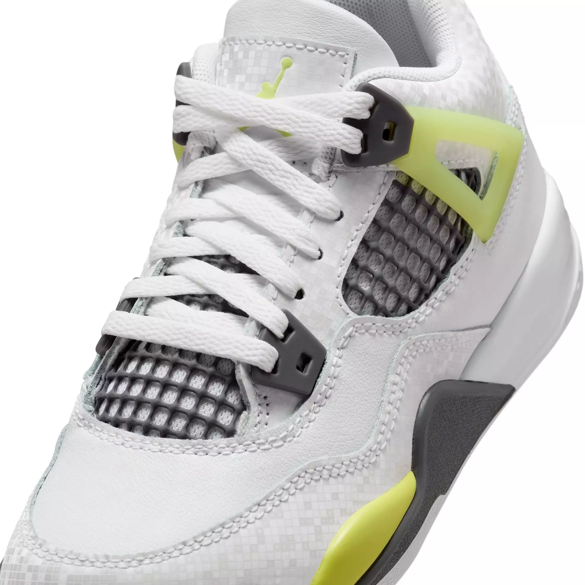 Jordan 4 Retro "Light Lemon Twist" Preschool Kids' Shoe - WHITE/LEMON TWIST/GRAPHITE