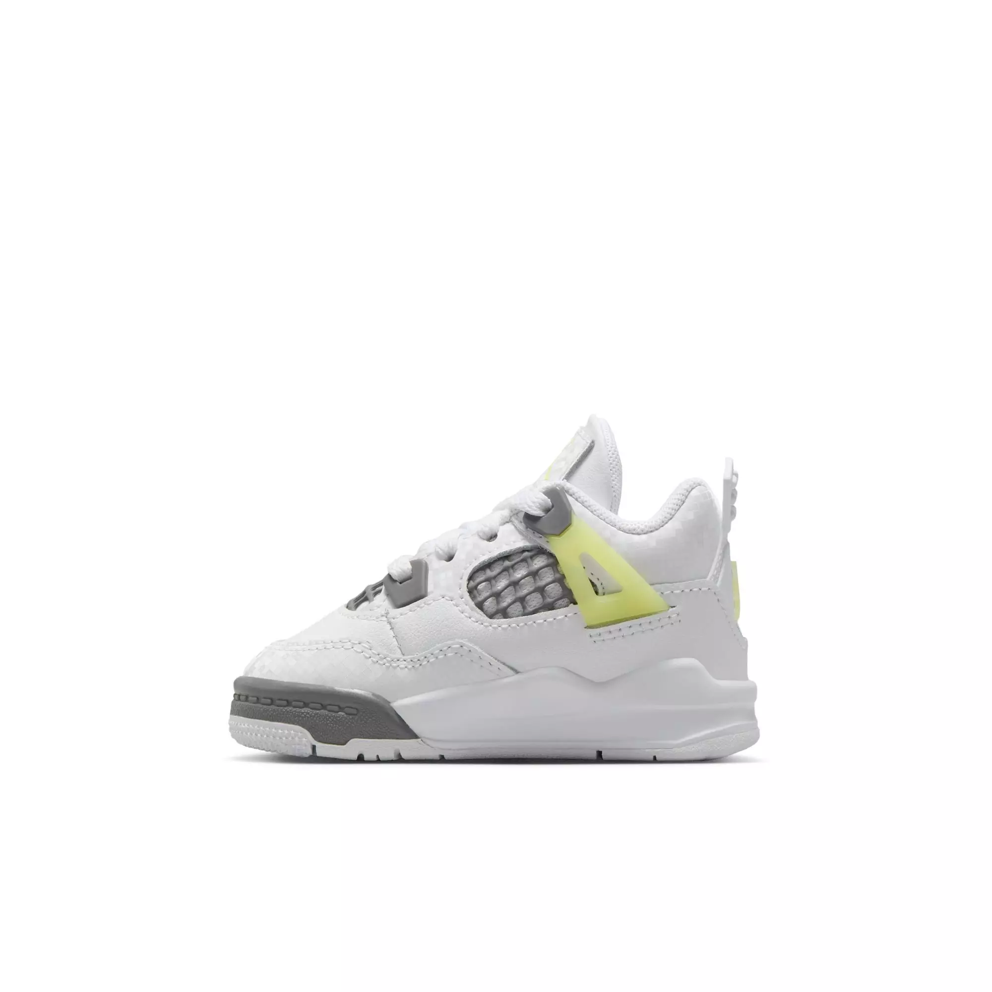 Jordan 4 Retro "Light Lemon Twist" Toddler Kids' Shoe - WHITE/GREEN
