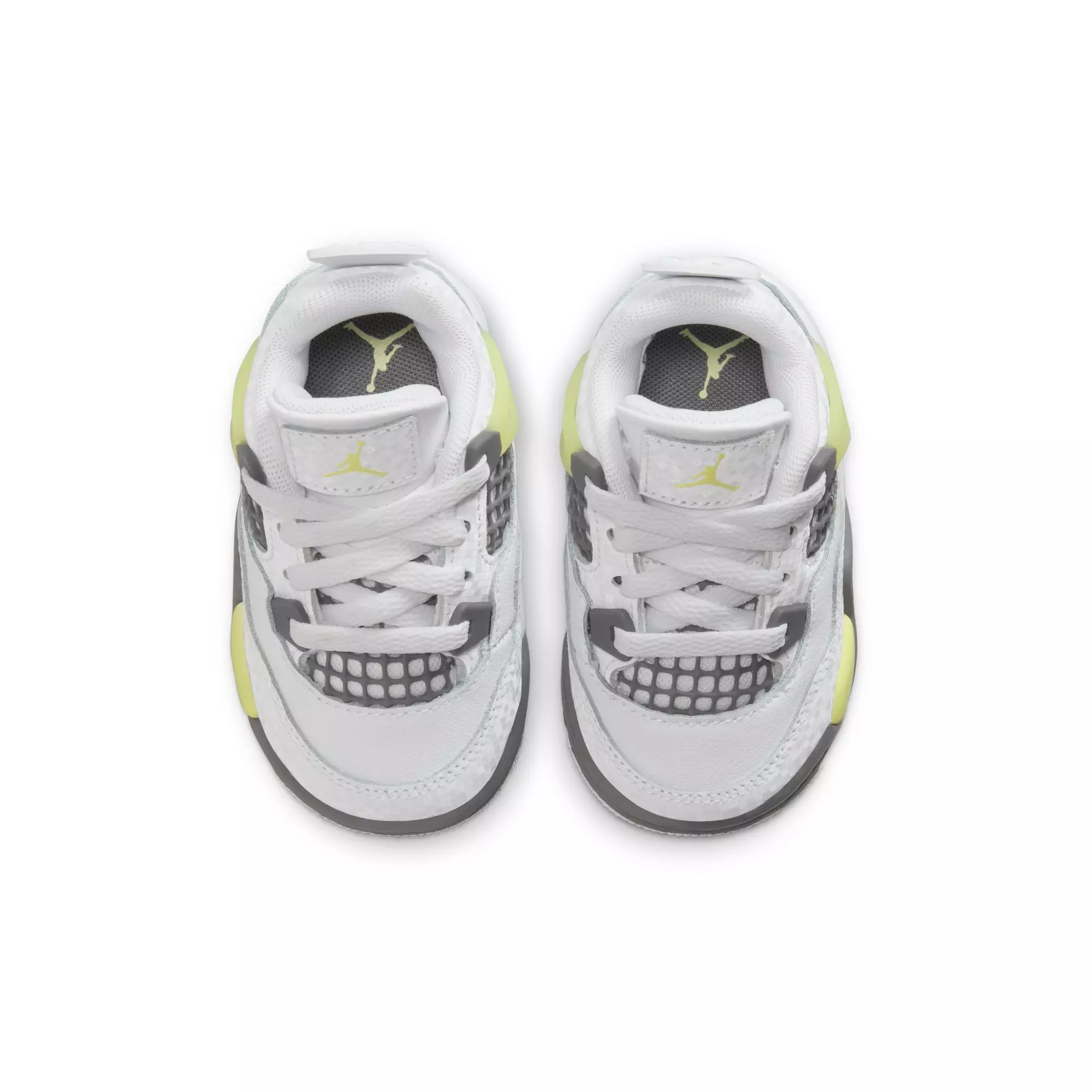 Jordan 4 Retro "Light Lemon Twist" Toddler Kids' Shoe - WHITE/GREEN