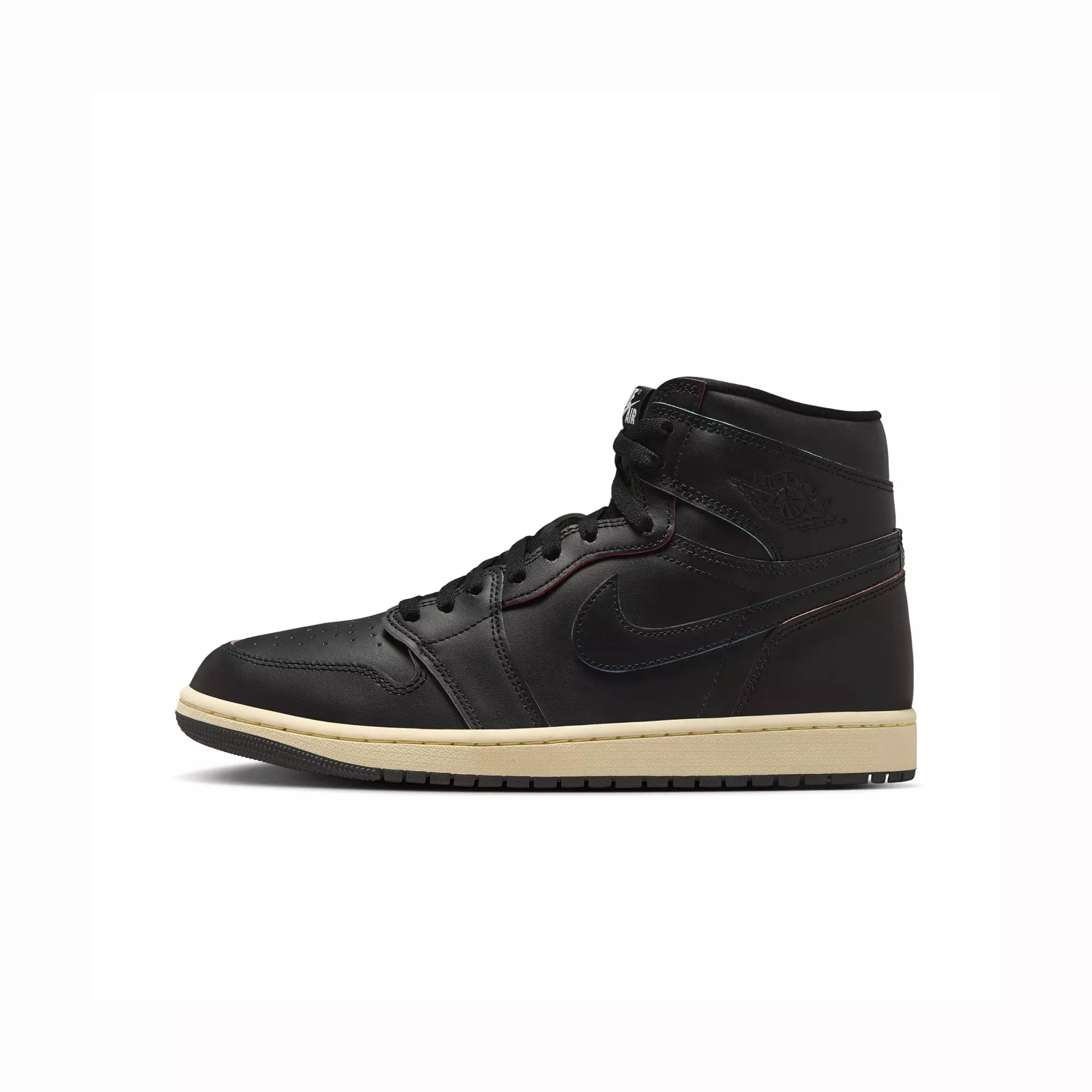 Jordan 1 Retro High OG "Black and Muslin" Grade School Kids' Shoe - BLACK/MUSLIN