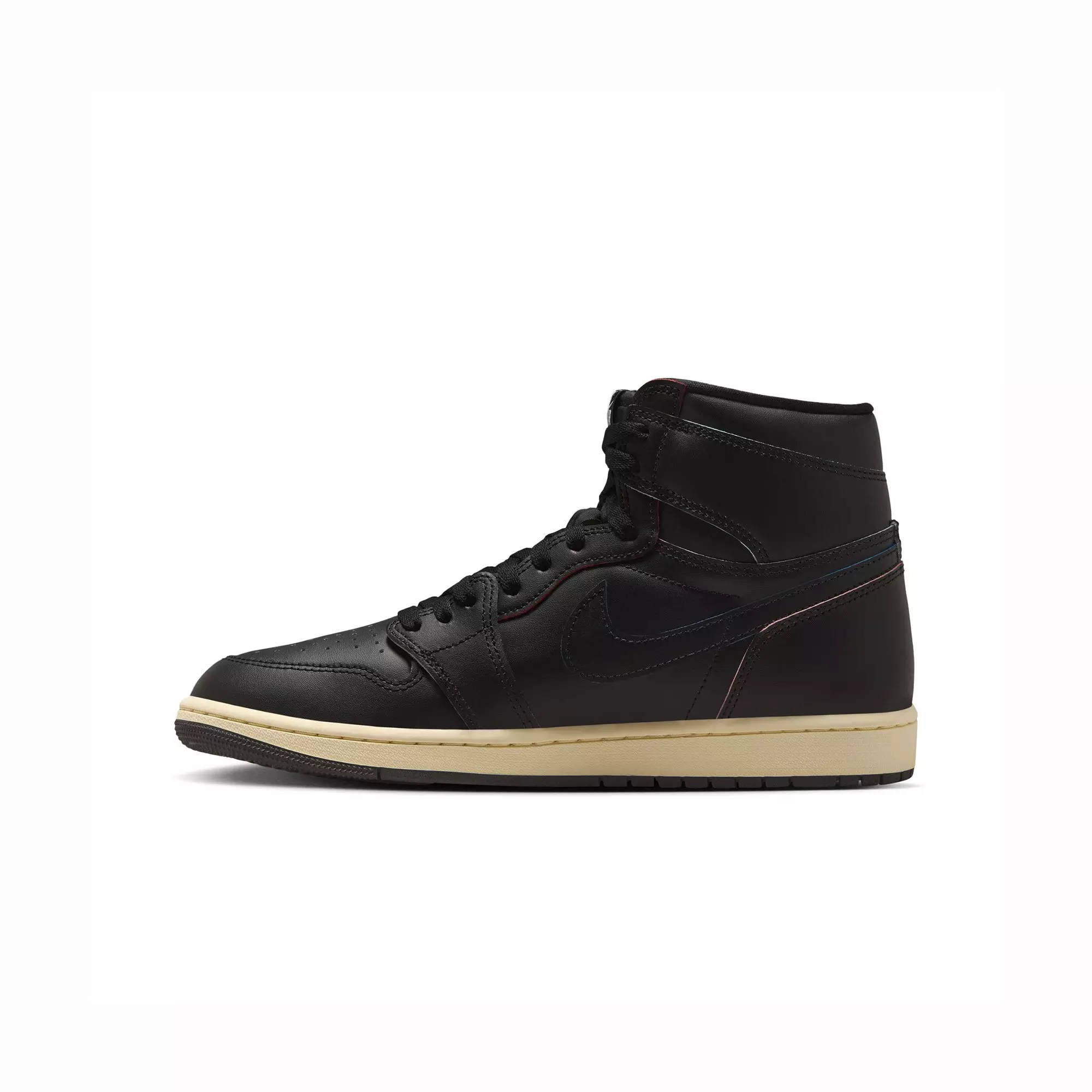Jordan 1 Retro High OG "Black and Muslin" Grade School Kids' Shoe - BLACK/MUSLIN