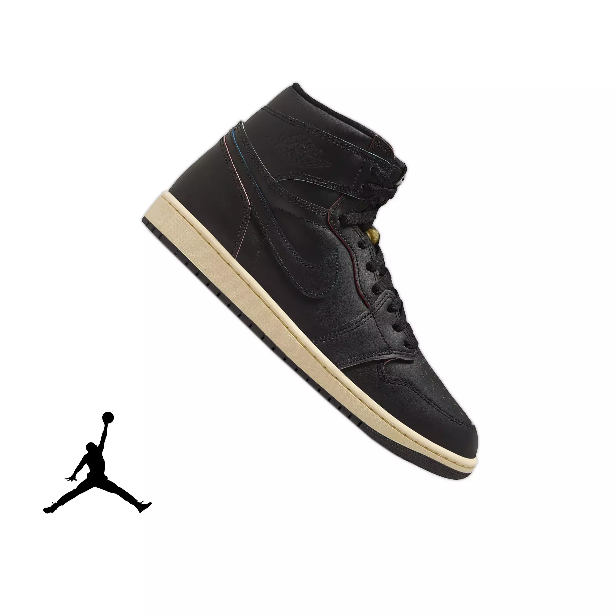 Jordan 1 Retro High OG "Black and Muslin" Grade School Kids' Shoe - BLACK/MUSLIN