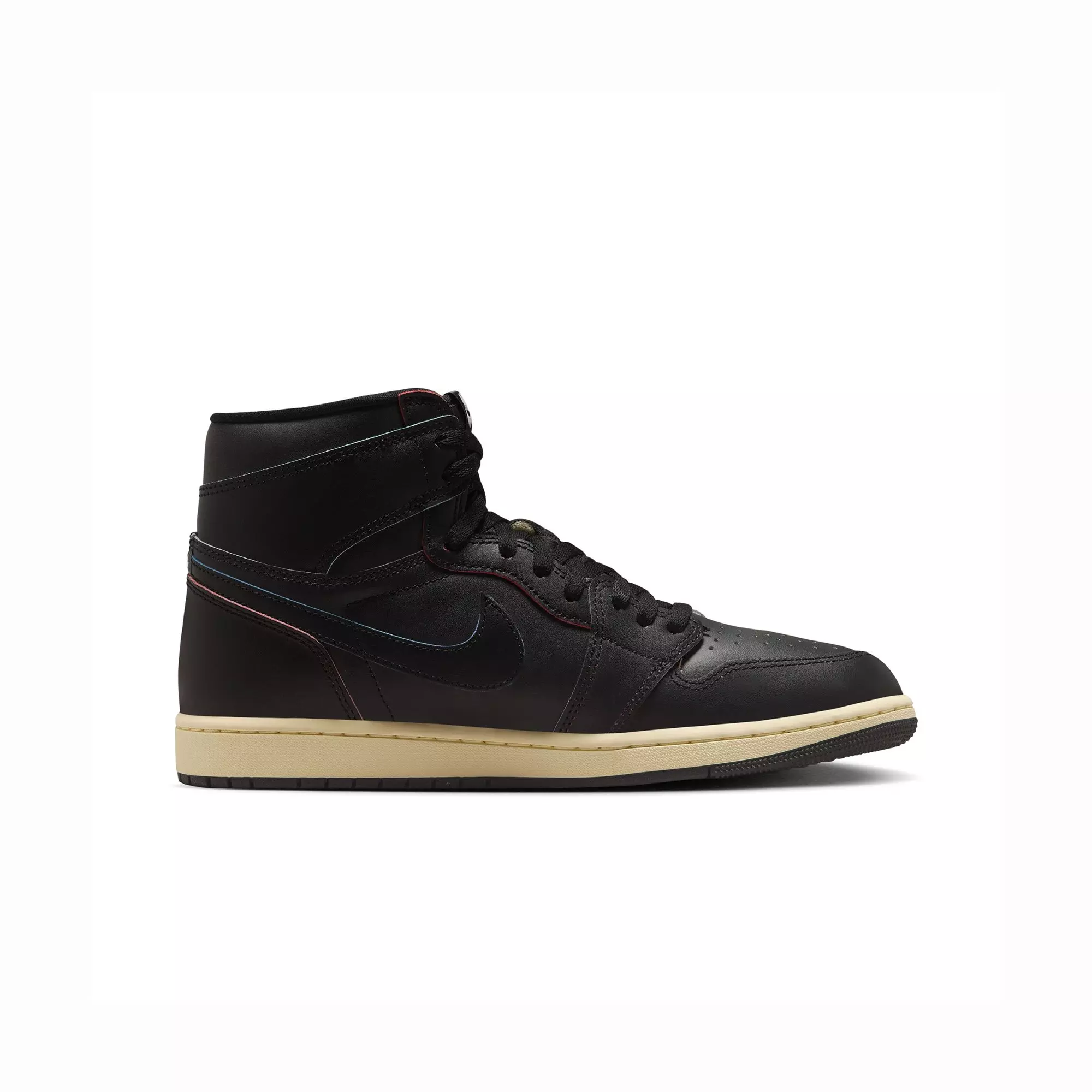 Jordan 1 Retro High OG "Black and Muslin" Grade School Kids' Shoe - BLACK/MUSLIN