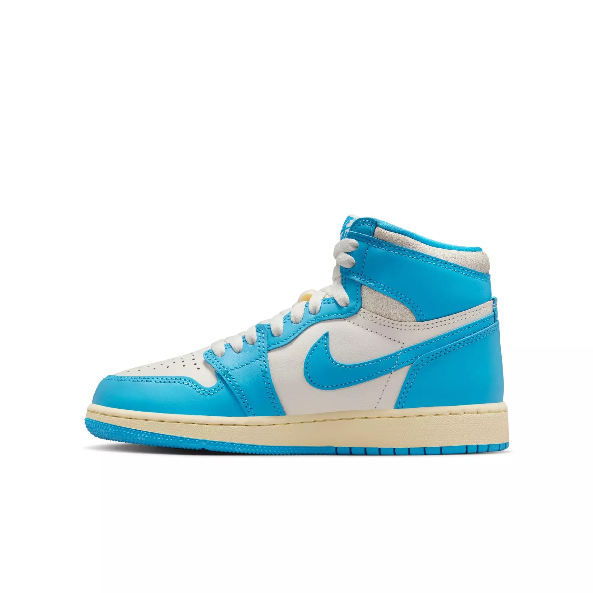 Jordan 1 Retro High OG "UNC Reimagined" Grade School Kids' Shoe - POWDER BLUE/SAIL