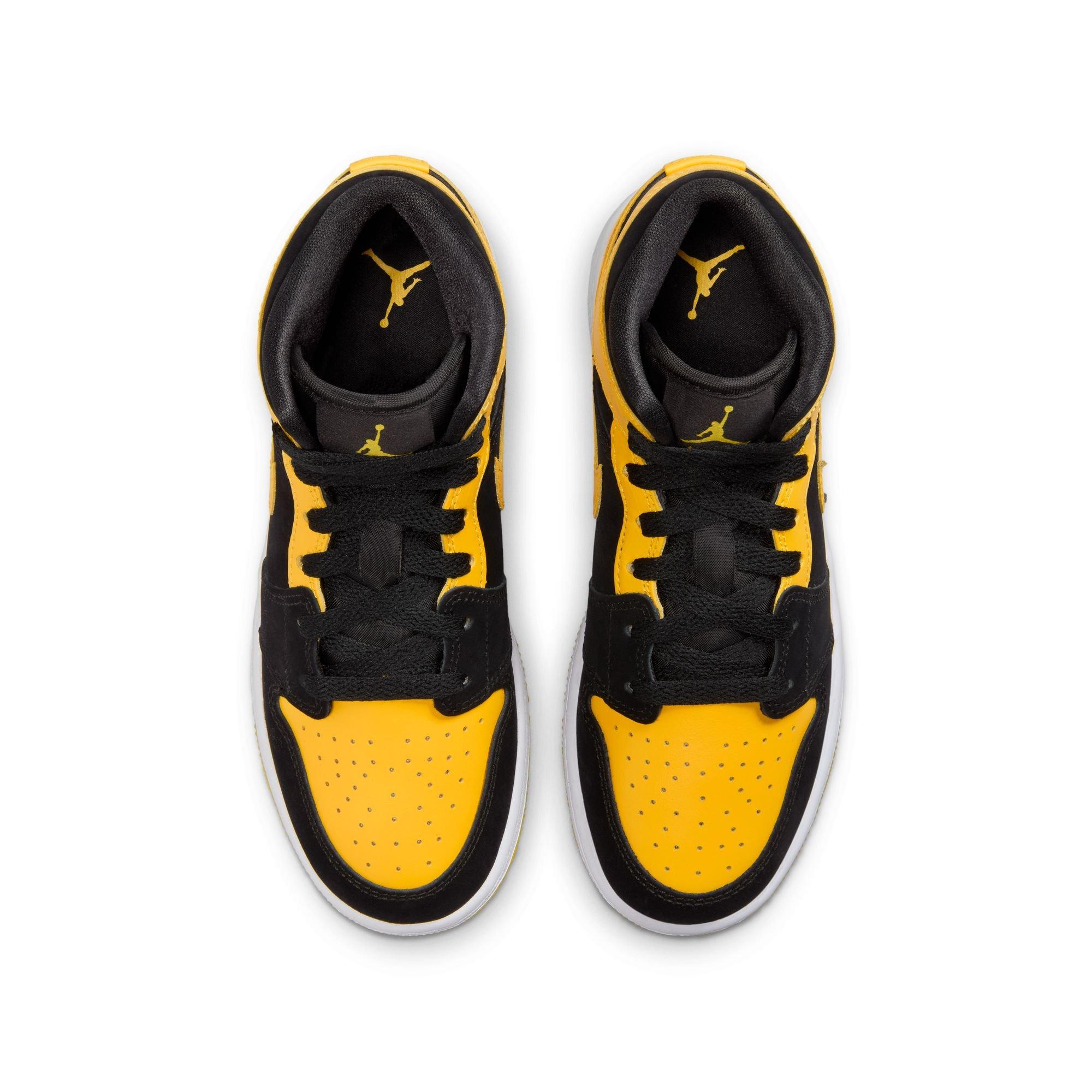 Jordan 1 Mid SE Grade School Boys' "Black/Varsity Maize/White" Shoe