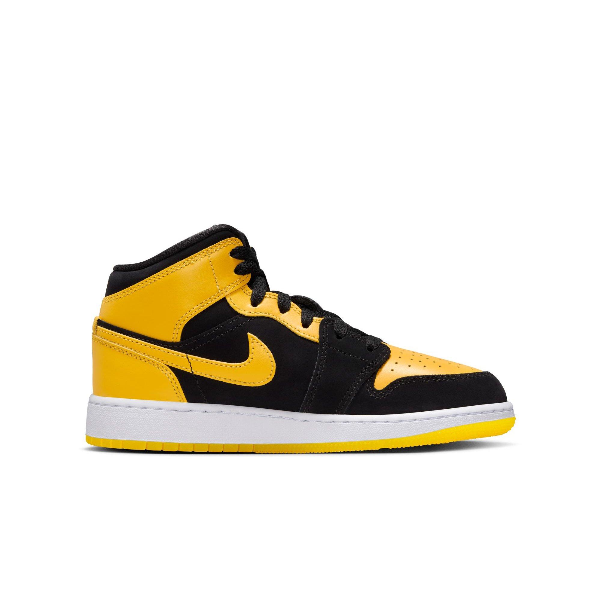 Jordan 1 Mid SE Grade School Boys' "Black/Varsity Maize/White" Shoe