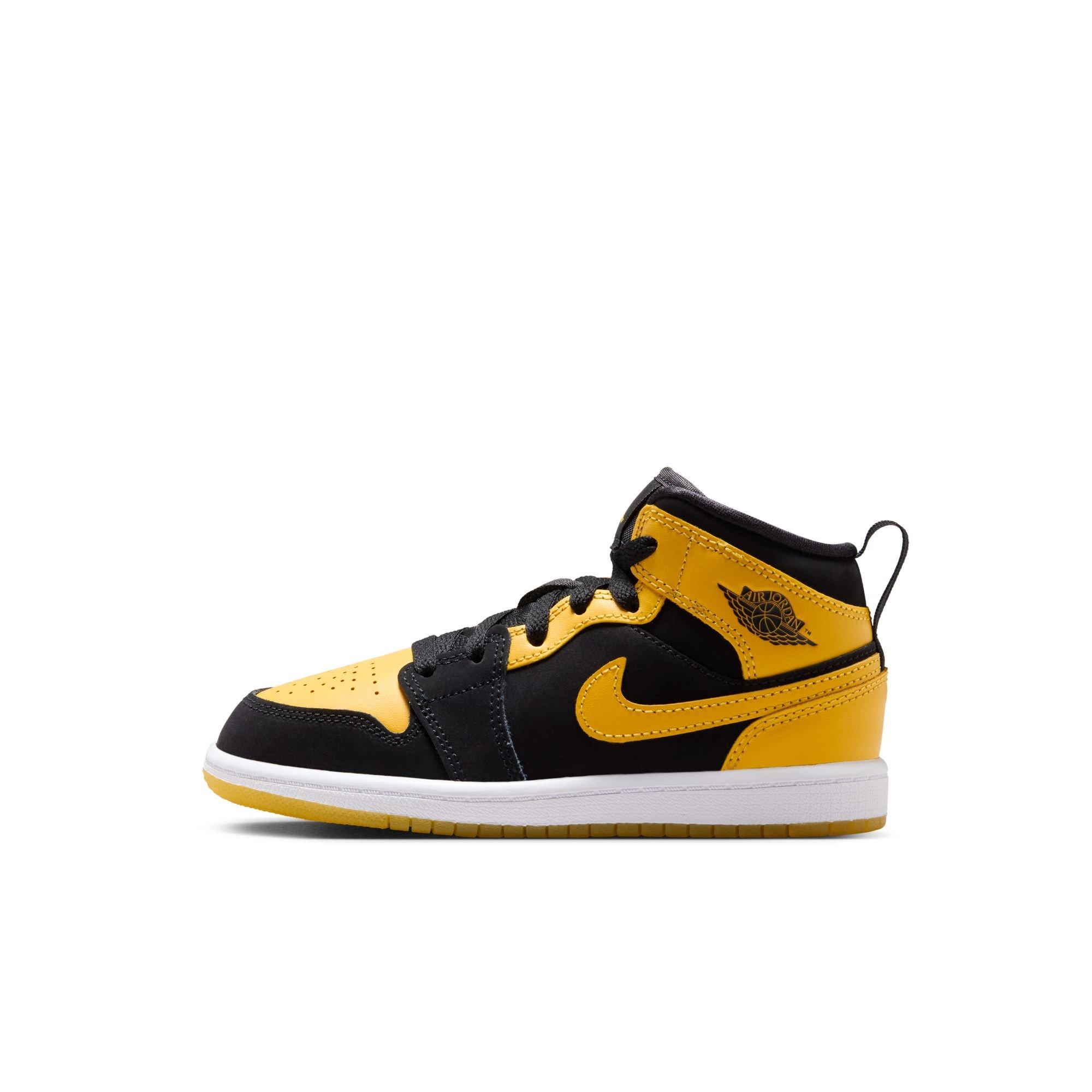 Jordan 1 Mid SE Preschool Boys' "Black/Varsity Maize/White" Shoe