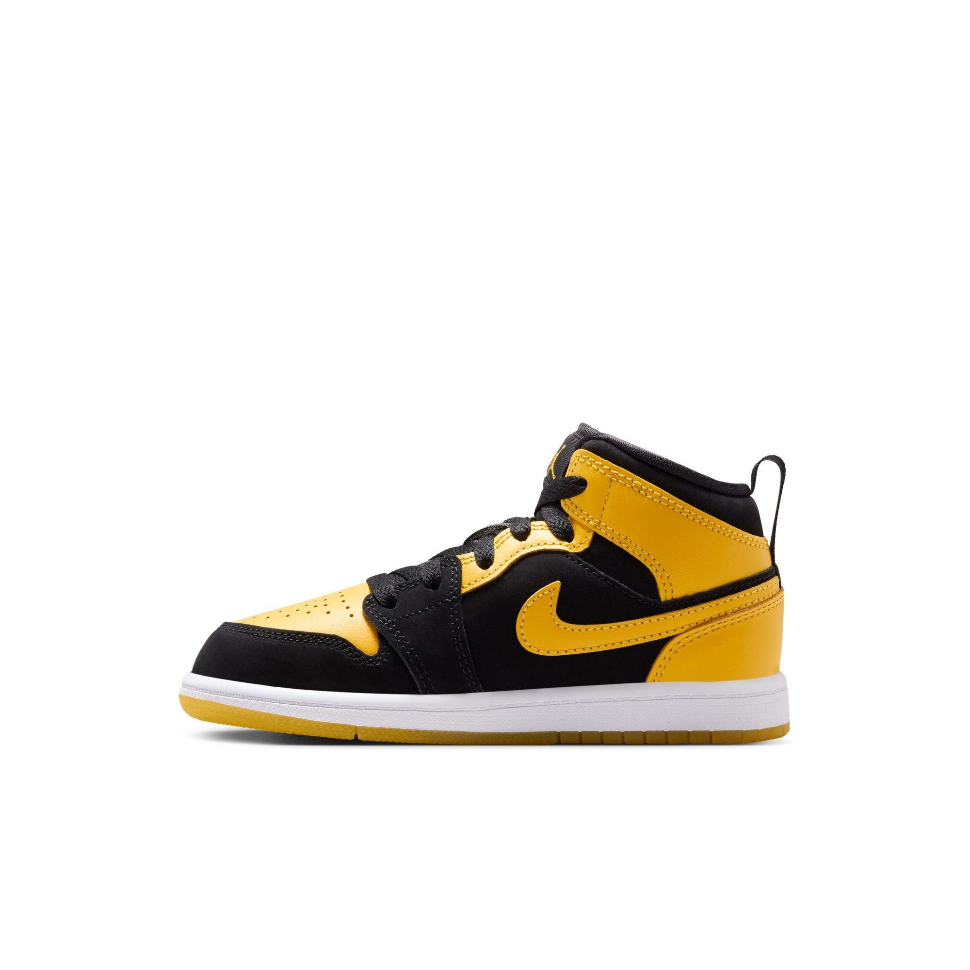 Jordan 1 Mid SE Preschool Boys' "Black/Varsity Maize/White" Shoe