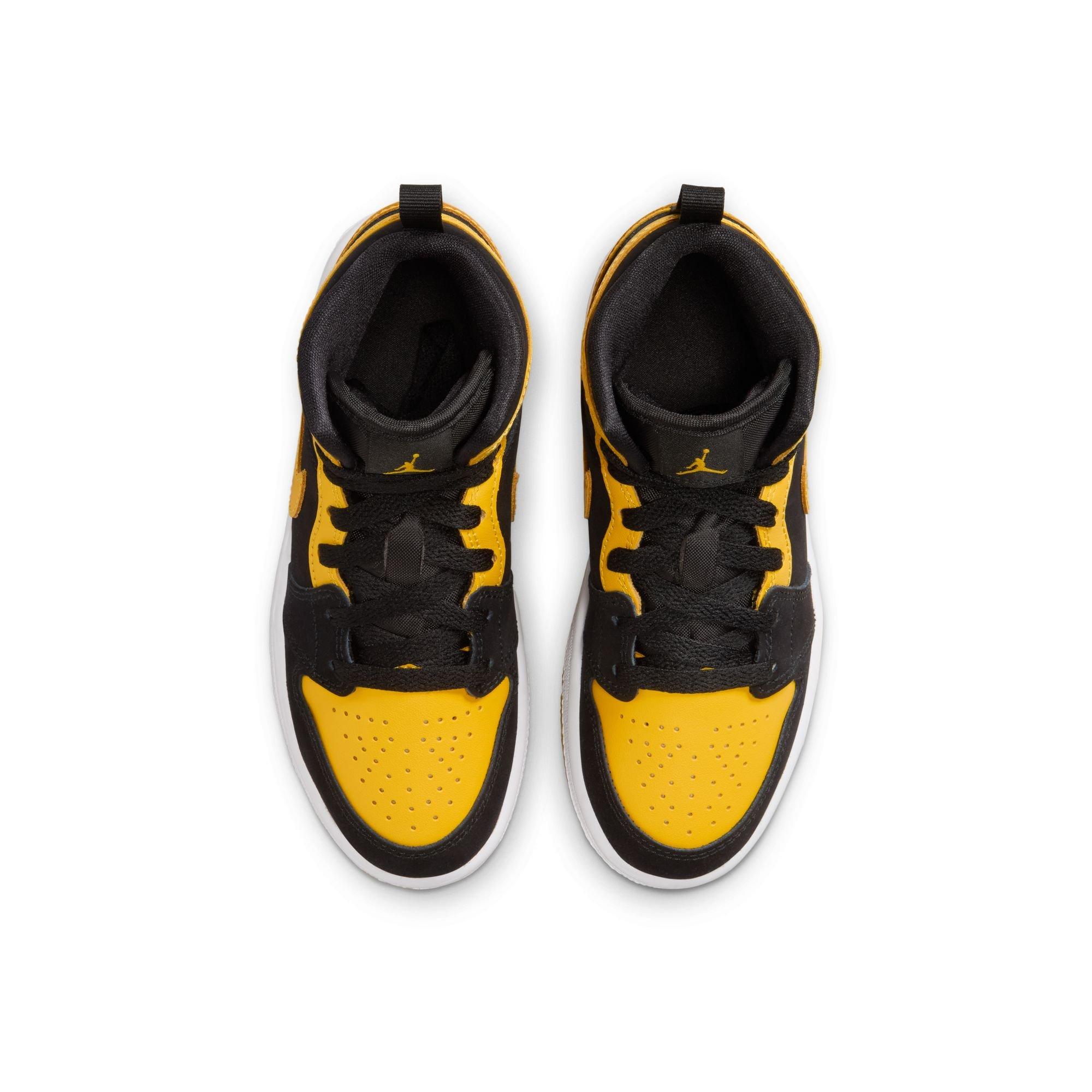 Jordan 1 Mid SE Preschool Boys' "Black/Varsity Maize/White" Shoe