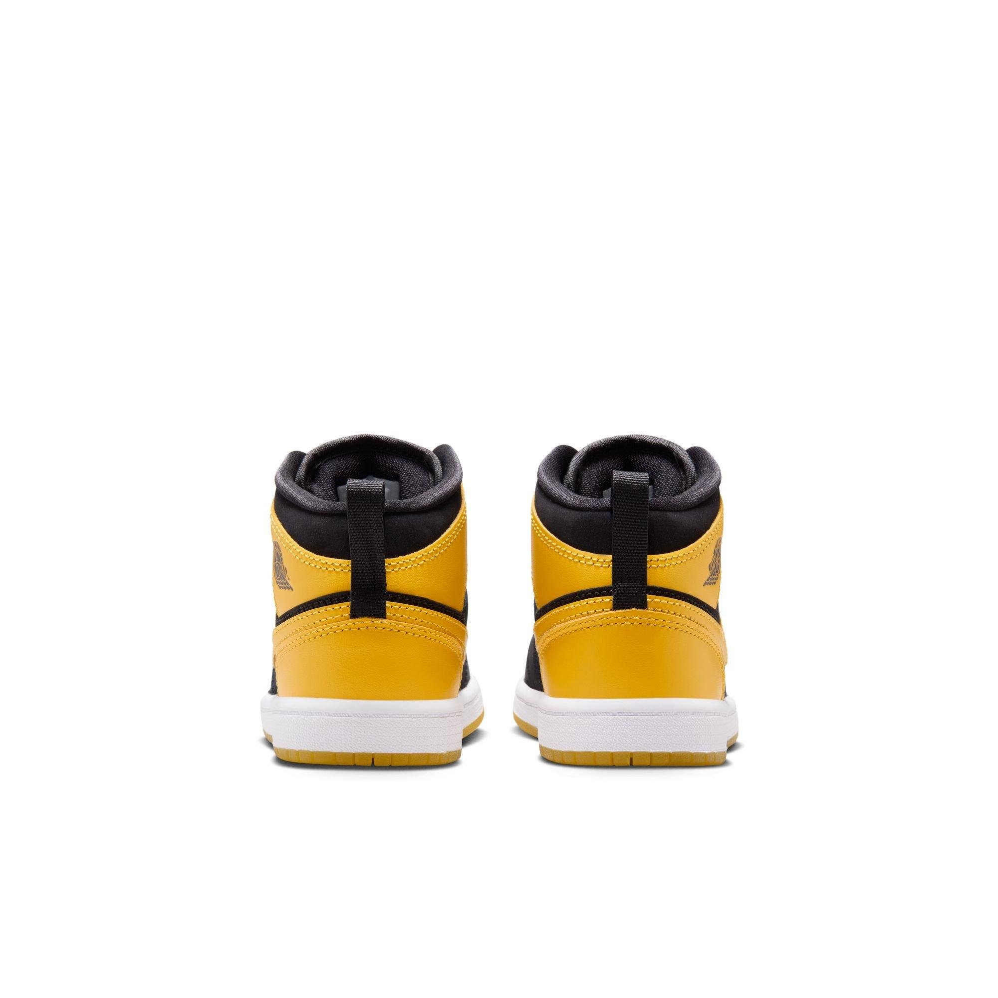 Jordan 1 Mid SE Preschool Boys' "Black/Varsity Maize/White" Shoe