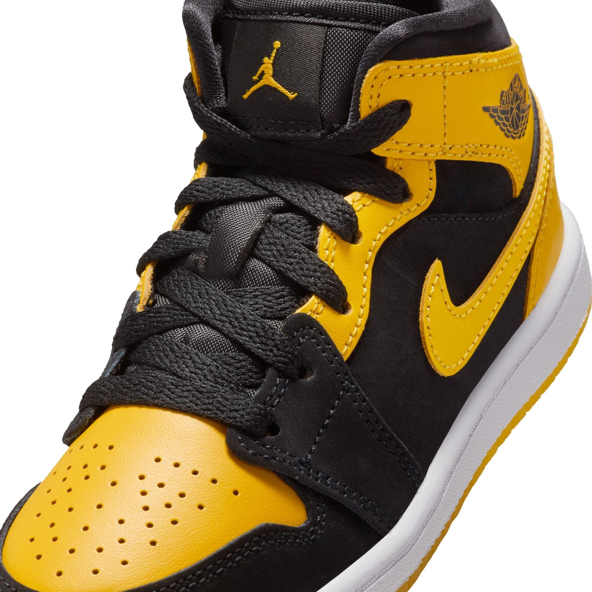 Jordan 1 Mid SE Preschool Boys' "Black/Varsity Maize/White" Shoe