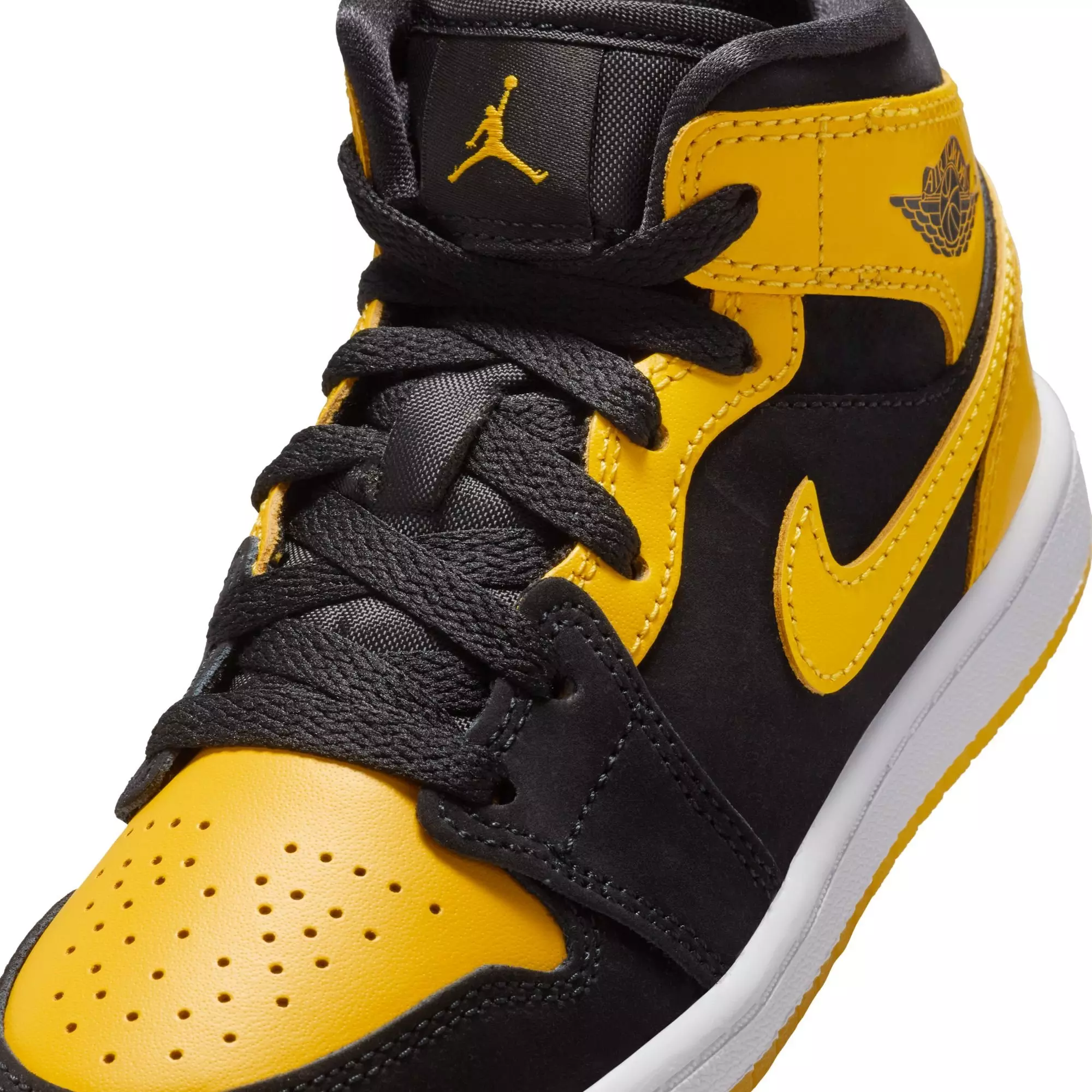 Jordan 1 Mid SE "Black/Varsity Maize/White" Preschool Boys' Shoe - YELLOW/BLACK