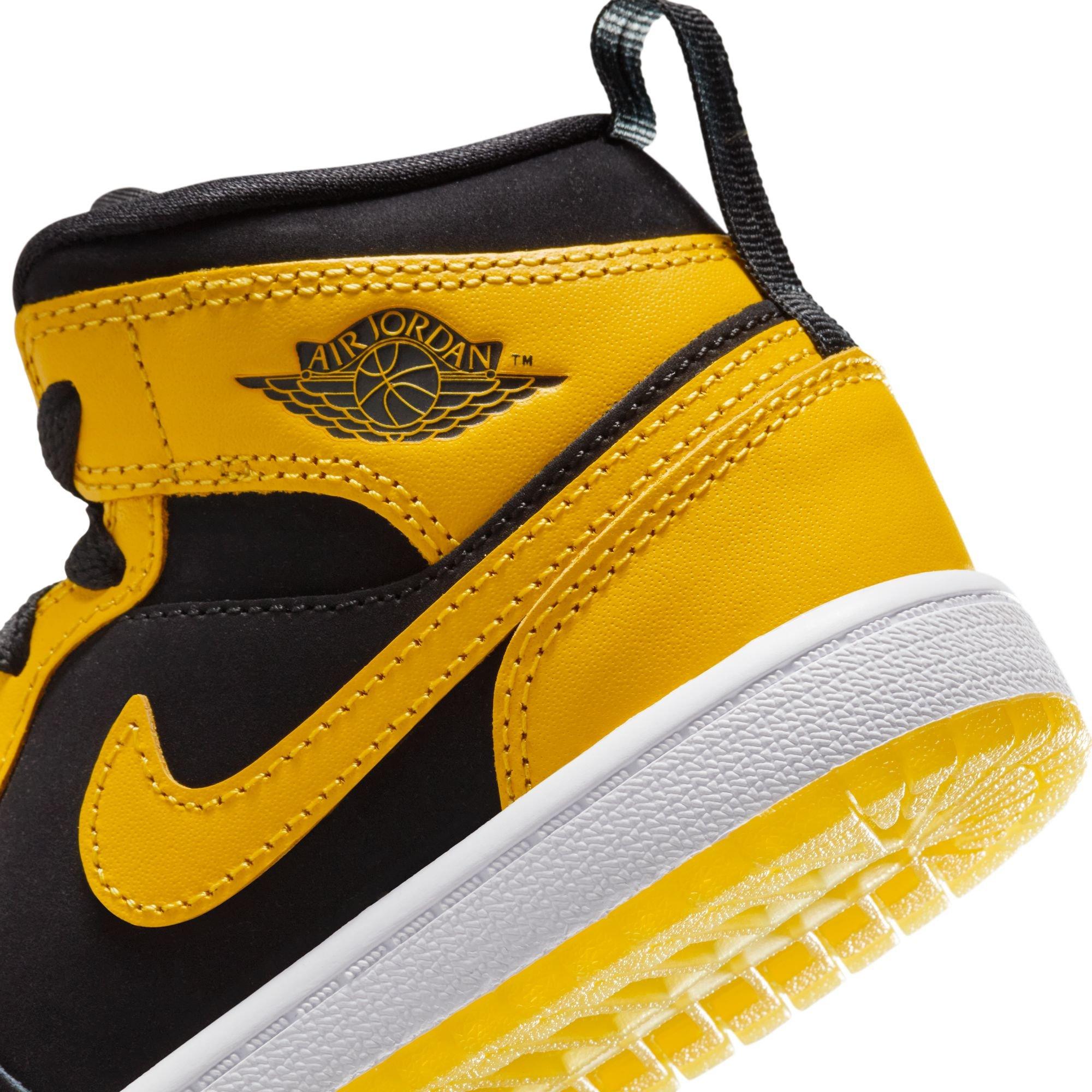 Jordan 1 Mid SE Preschool Boys' "Black/Varsity Maize/White" Shoe