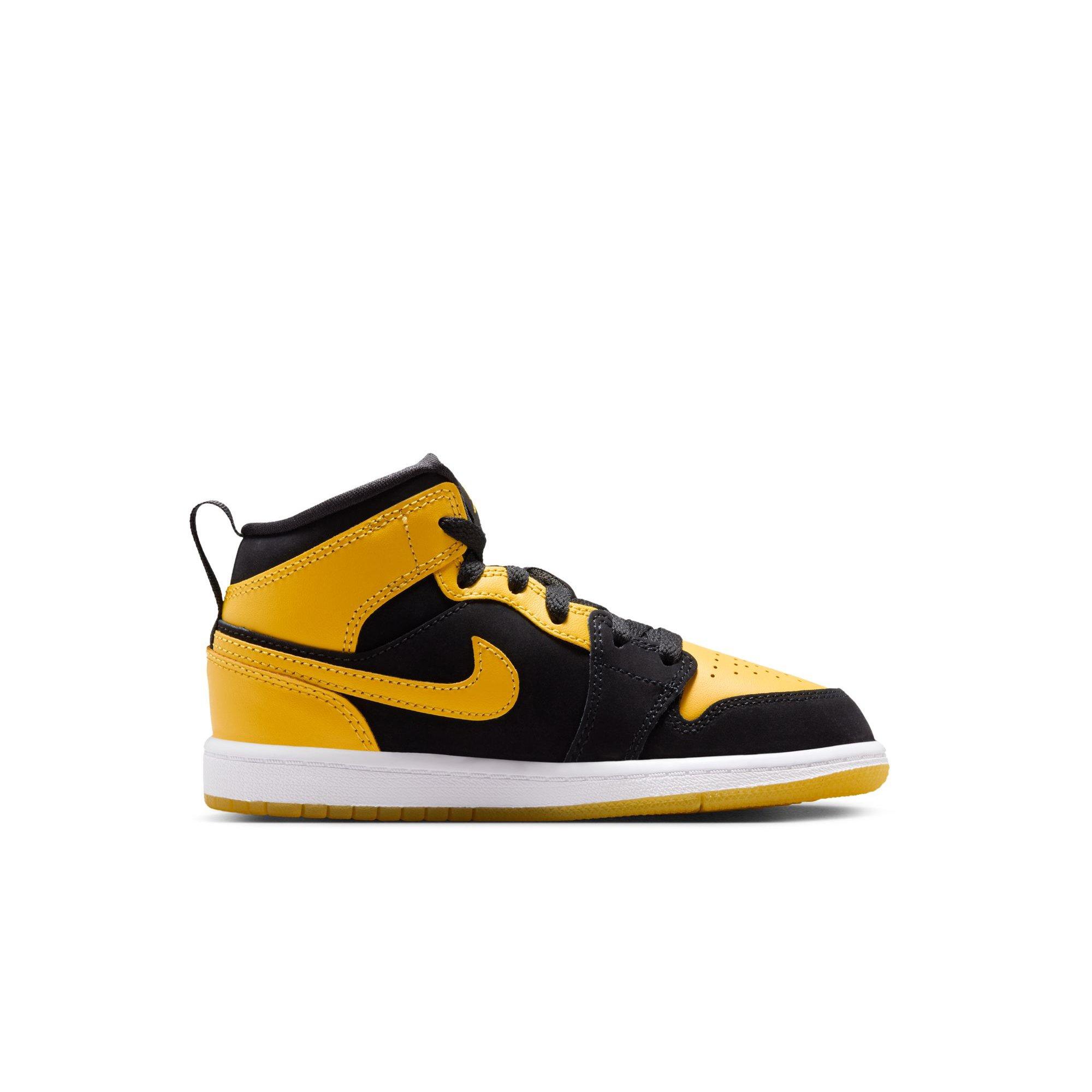 Jordan 1 Mid SE Preschool Boys' "Black/Varsity Maize/White" Shoe
