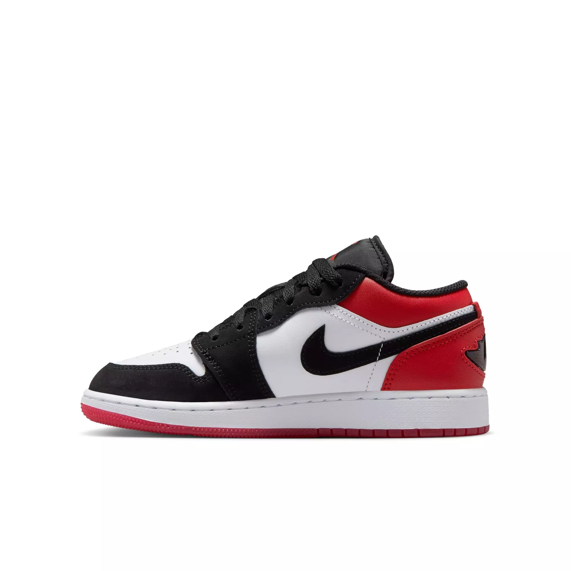 Jordan 1 Low SE "White/Black/Varsity Red" Grade School Boys' Shoe - BLACK/WHITE/RED