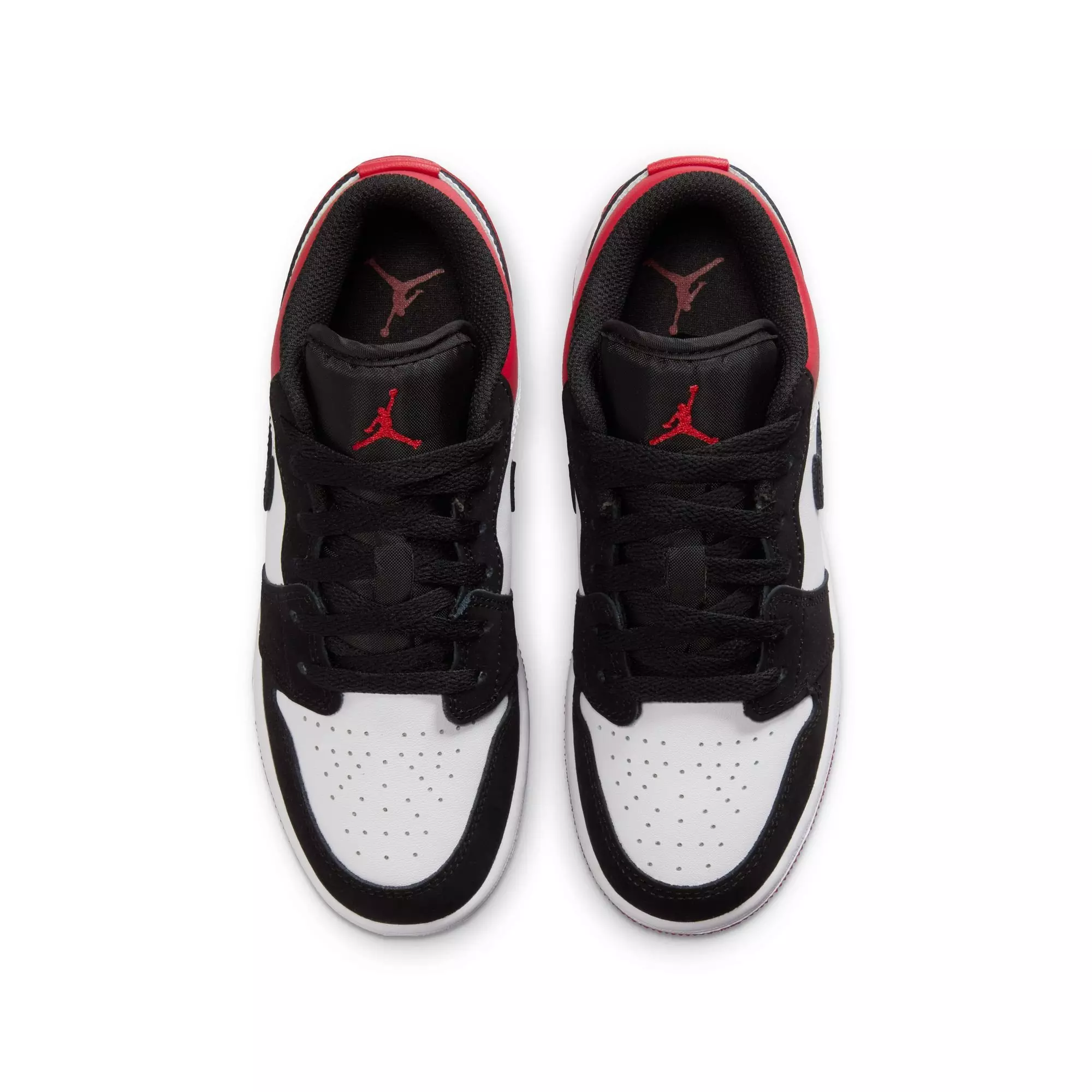 Jordan 1 Low SE "White/Black/Varsity Red" Grade School Boys' Shoe - BLACK/WHITE/RED