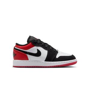 Jordan 1 Low SE "White/Black/Varsity Red" Grade School Boys' Shoe