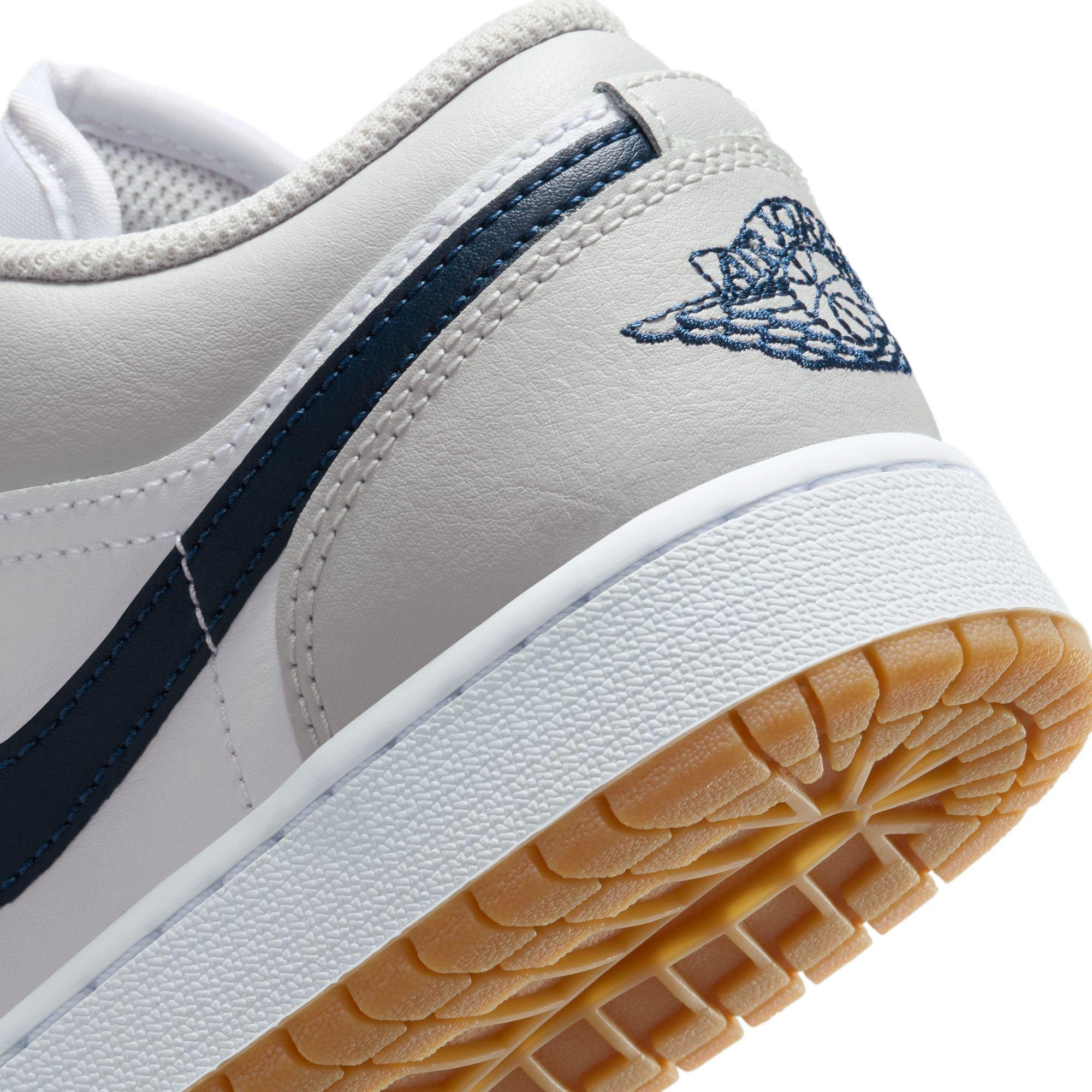 Jordan 1 Low Grade School Boys'&nbsp;"White/Midnight Navy/Neutral Grey"&nbsp;Shoe