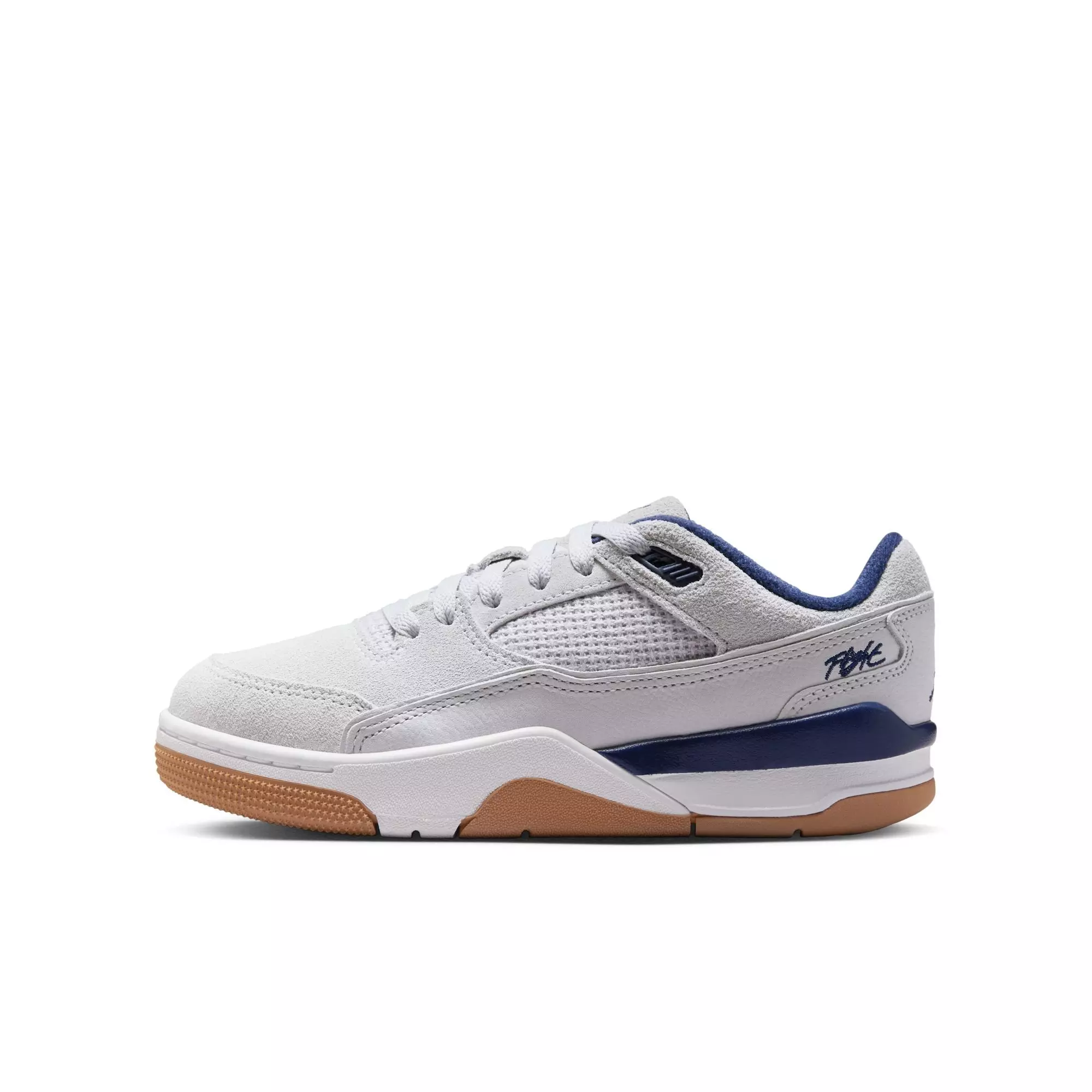 Jordan Flight Court "Neutral Grey/Midnight Navy/White" Grade School Boys' Shoe - GREY/NAVY
