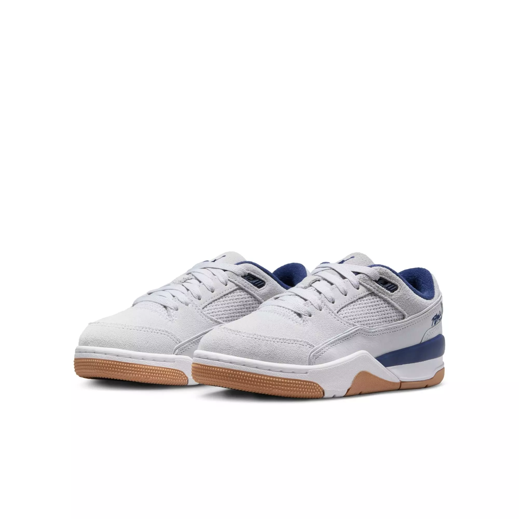 Jordan Flight Court "Neutral Grey/Midnight Navy/White" Grade School Boys' Shoe - GREY/NAVY