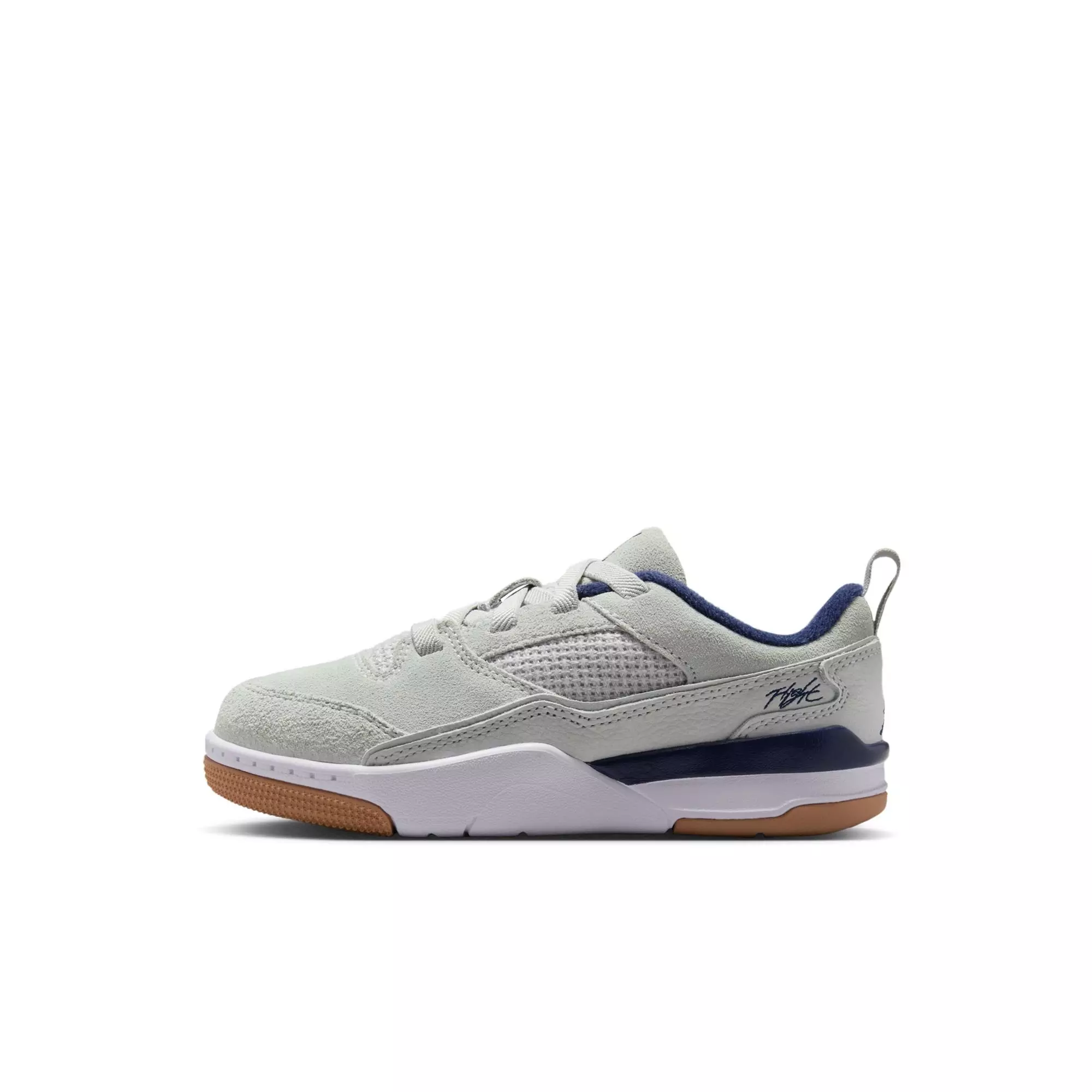 Jordan Flight Court "Neutral Grey/Midnight Navy/White" Preschool Boys' Shoe - GREY/NAVY