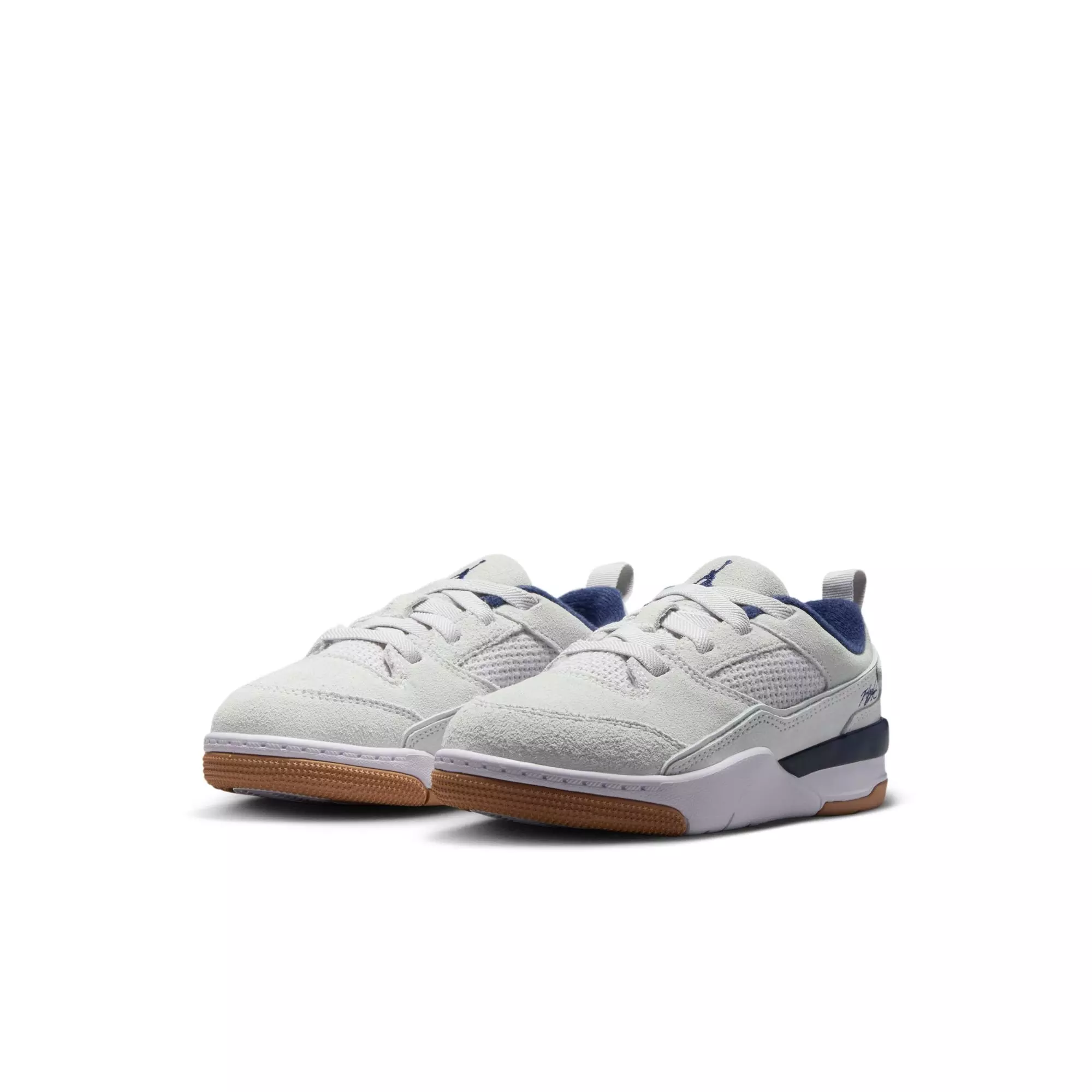 Jordan Flight Court "Neutral Grey/Midnight Navy/White" Preschool Boys' Shoe - GREY/NAVY