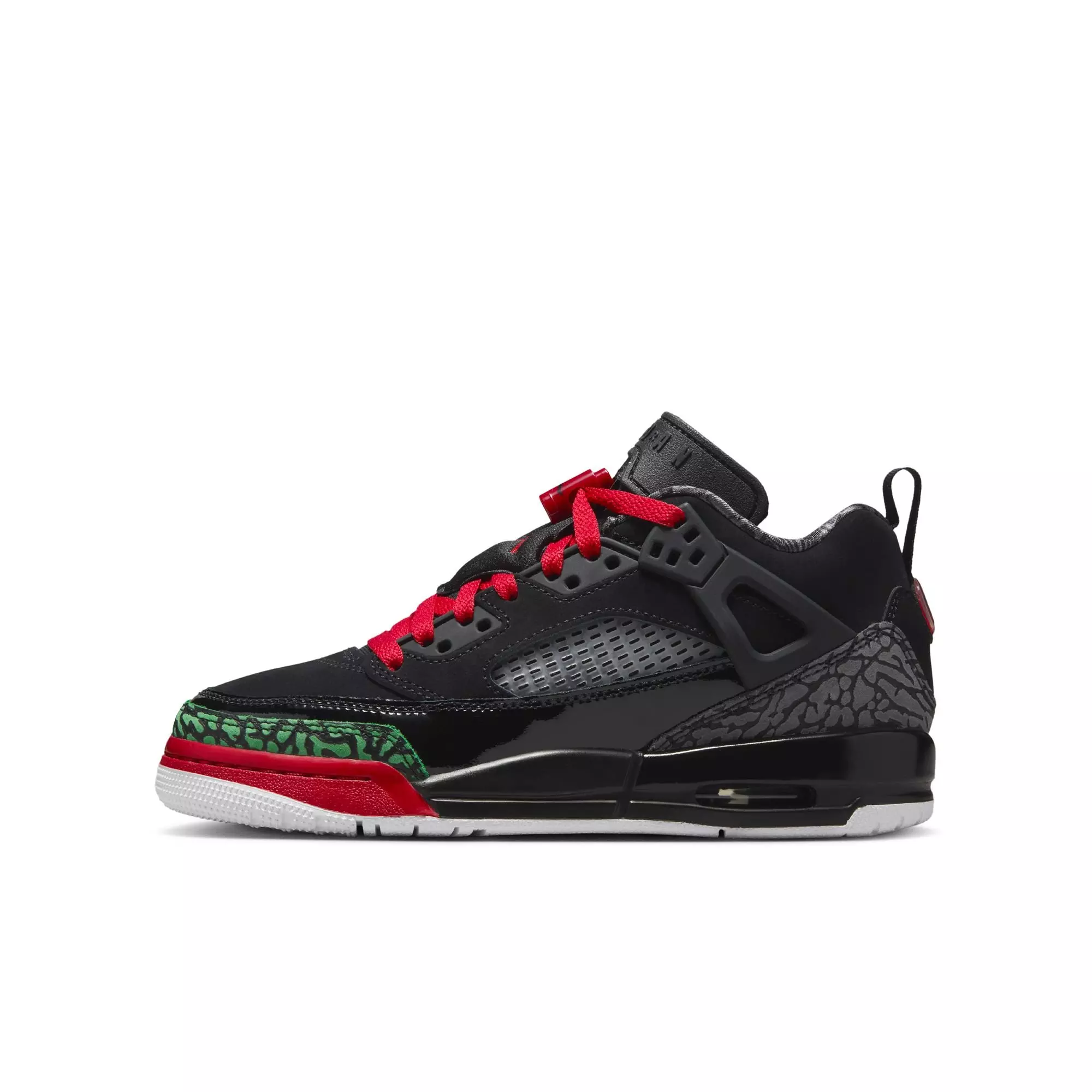 Jordan Spizike Low "Black/Varsity Red/Classic Green/White" Grade School Boys' Shoe - BLACK/GREEN/RED