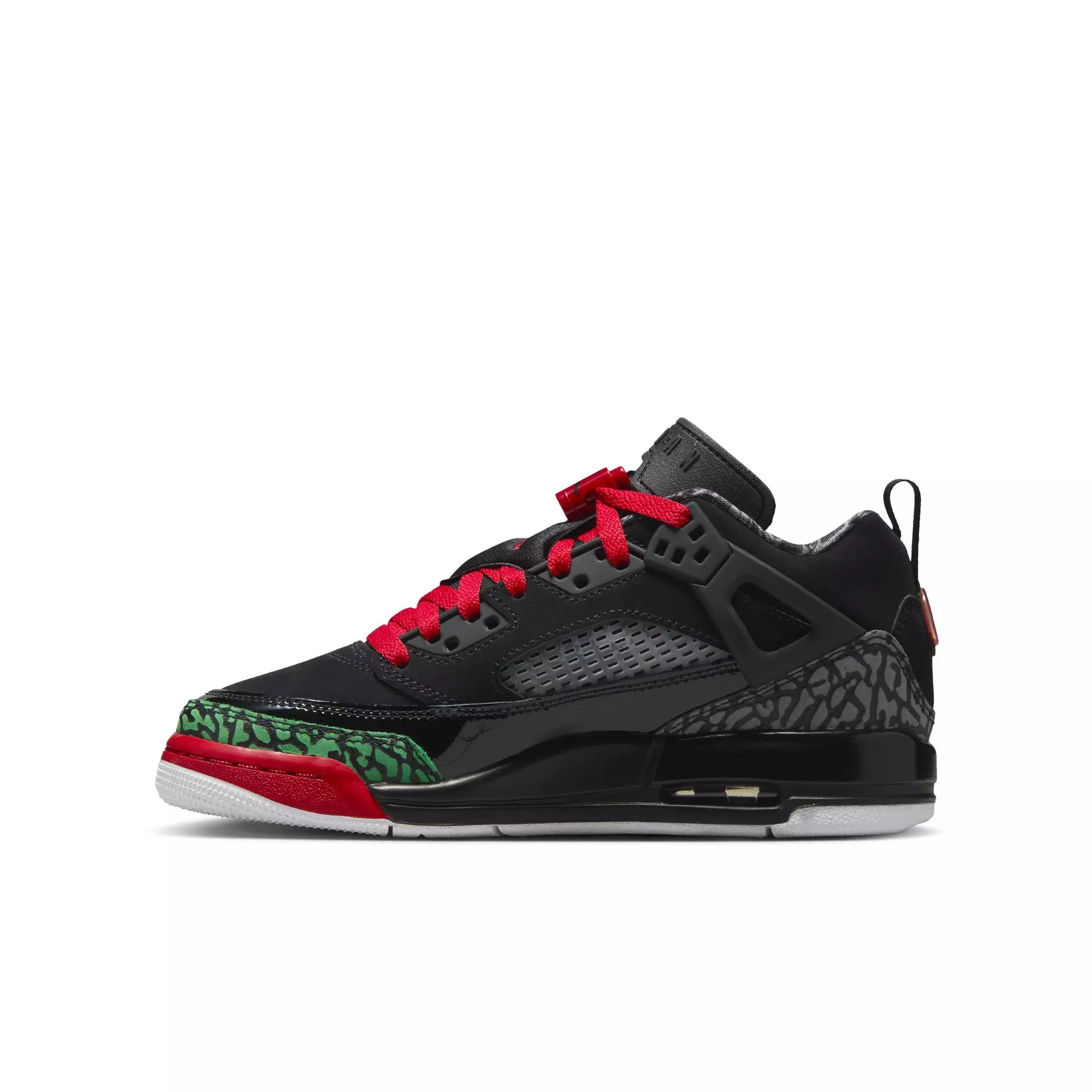 Jordan Spizike Low "Black/Varsity Red/Classic Green/White" Grade School Boys' Shoe - BLACK/GREEN/RED