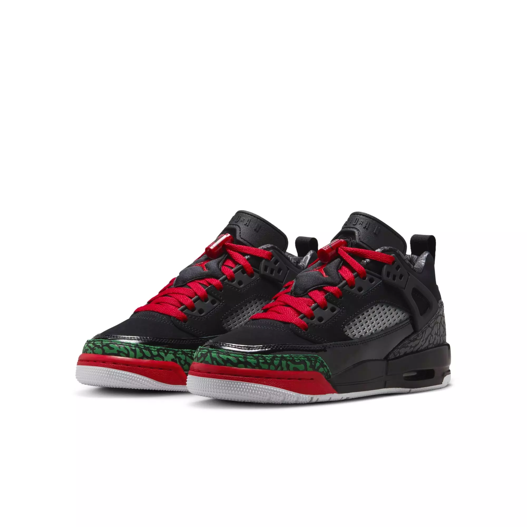 Jordan Spizike Low "Black/Varsity Red/Classic Green/White" Grade School Boys' Shoe - BLACK/GREEN/RED
