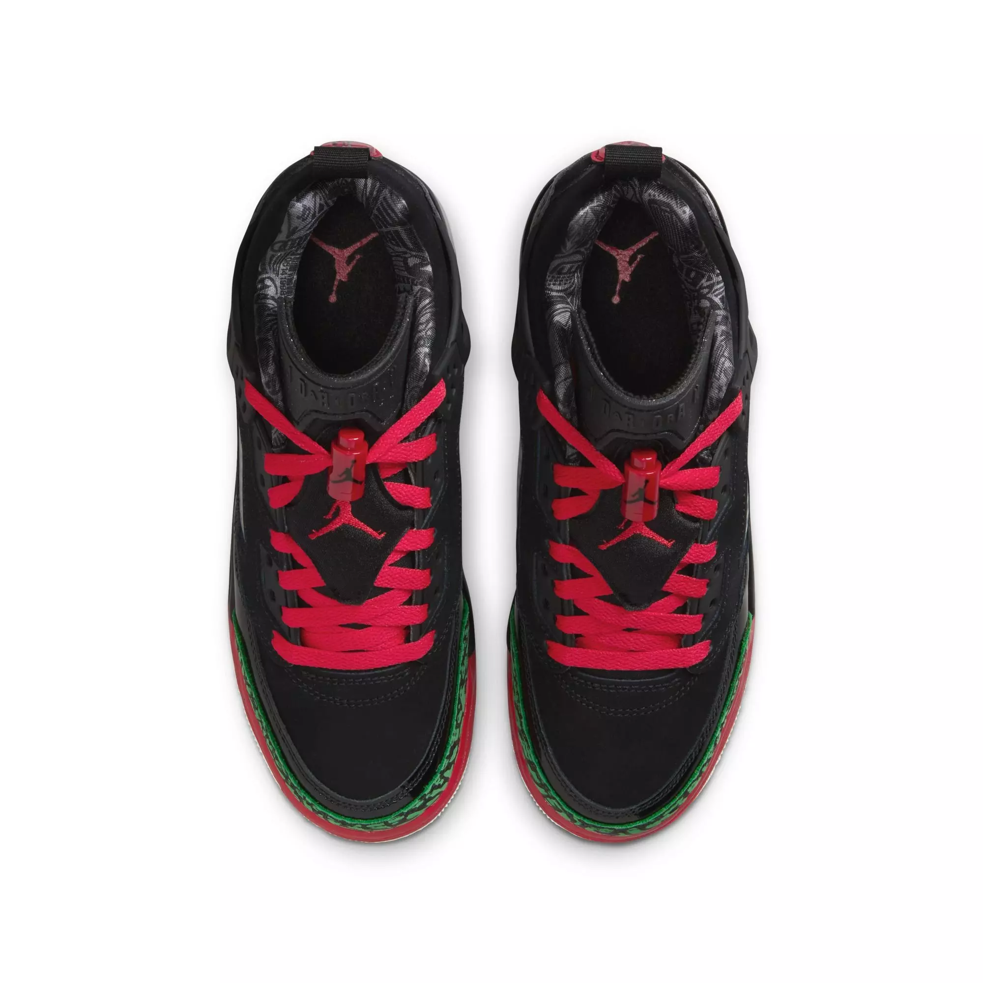 Jordan Spizike Low "Black/Varsity Red/Classic Green/White" Grade School Boys' Shoe - BLACK/GREEN/RED
