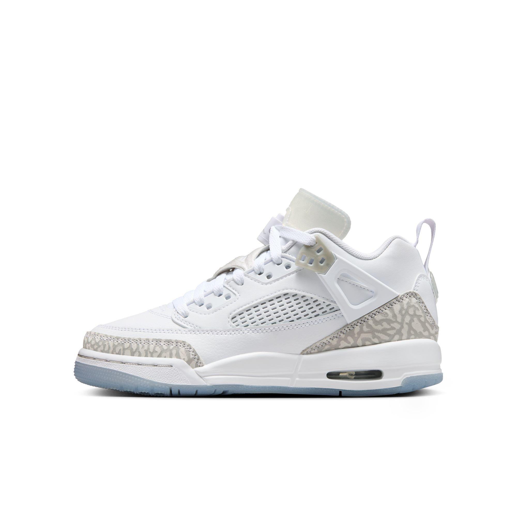 Jordan Spizike Low Grade School Boys' "White/Neutral Grey/Metallic Silver" Shoe
