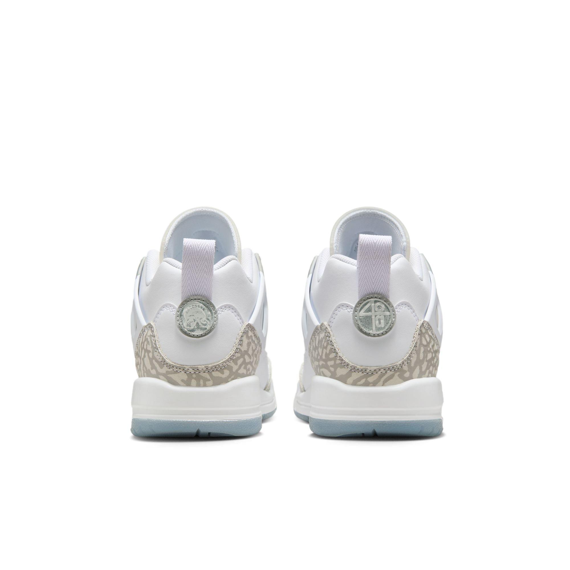 Jordan Spizike Low Grade School Boys' "White/Neutral Grey/Metallic Silver" Shoe