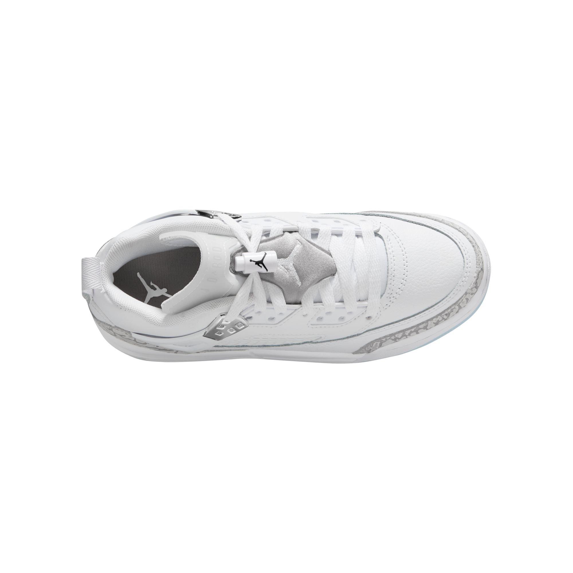 Jordan Spizike Low Grade School Boys' "White/Neutral Grey/Metallic Silver" Shoe