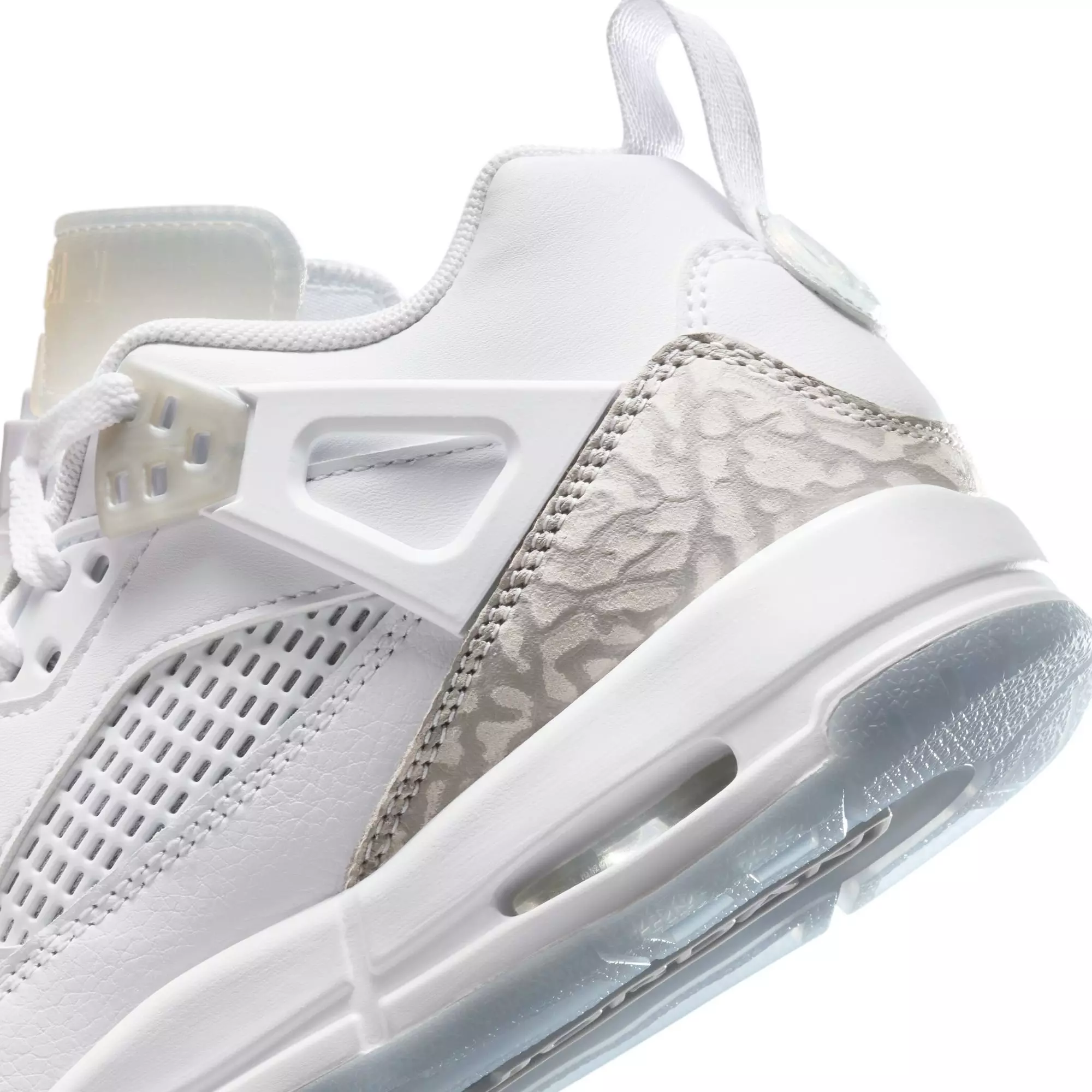 Jordan Spizike Low "White/Neutral Grey/Metallic Silver" Grade School Boys' Shoe - WHITE/SILVER