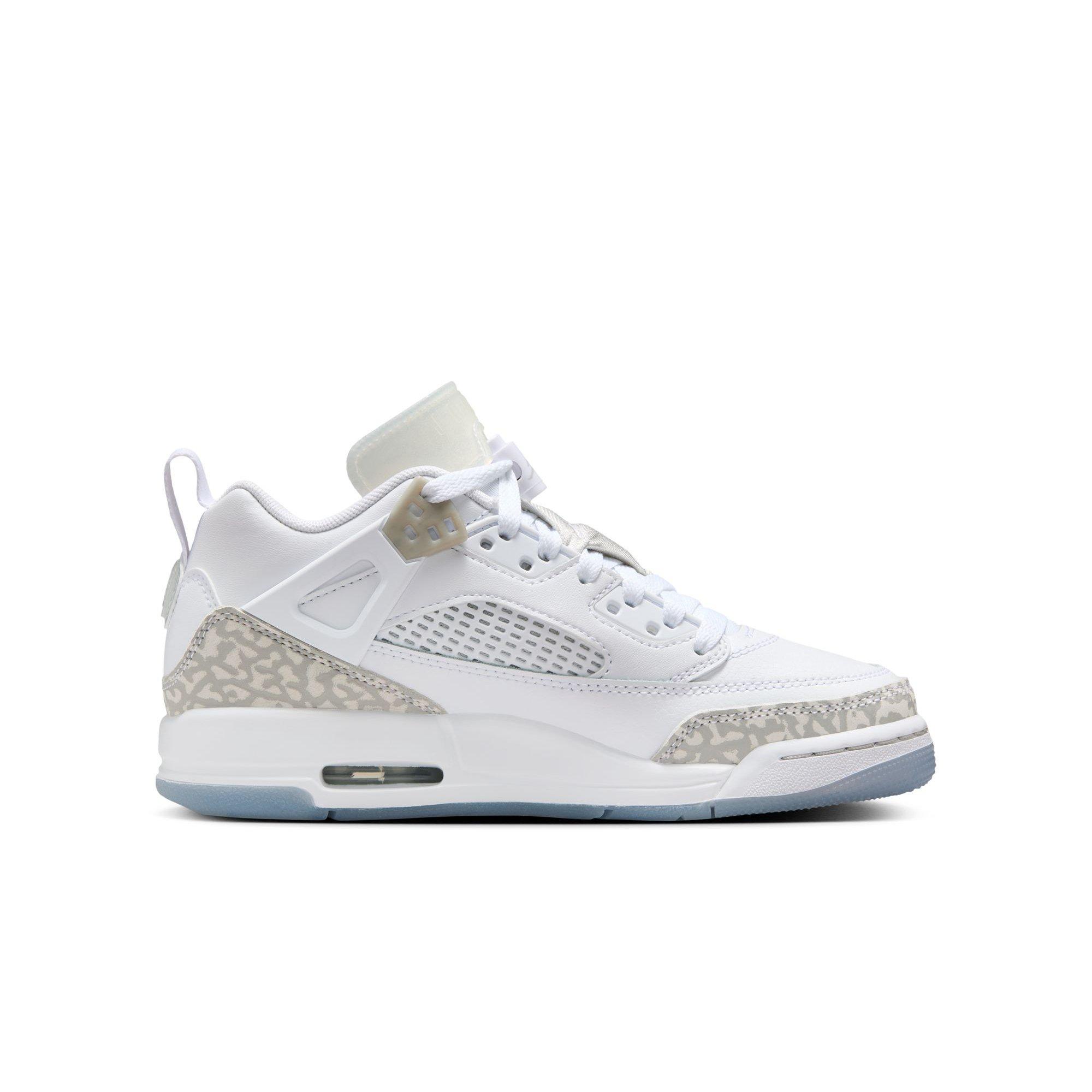 Jordan Spizike Low Grade School Boys' "White/Neutral Grey/Metallic Silver" Shoe