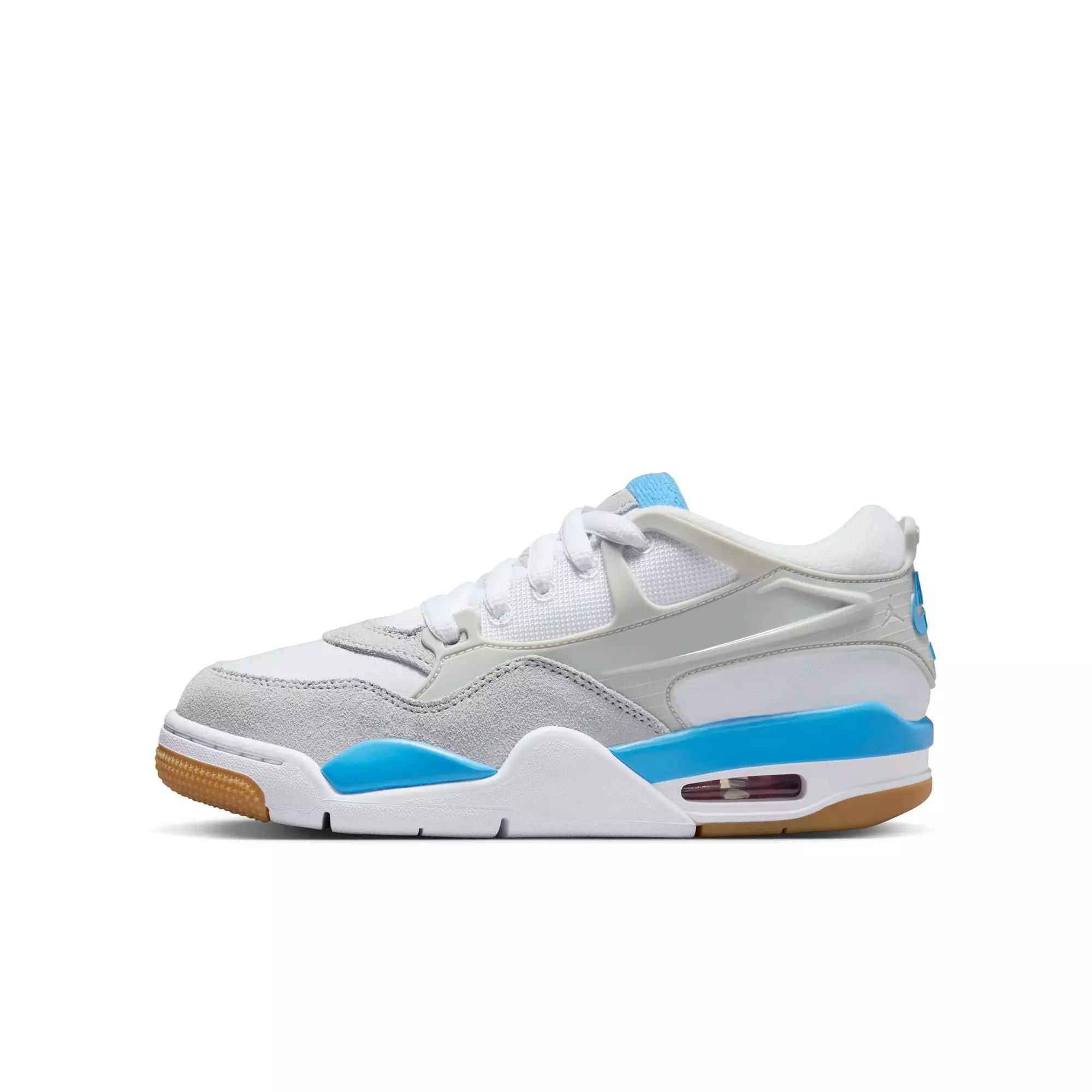 Jordan 4 RM "White/Neutral Grey" Grade School Boys' Shoe - WHITE/CAROLINA BLUE