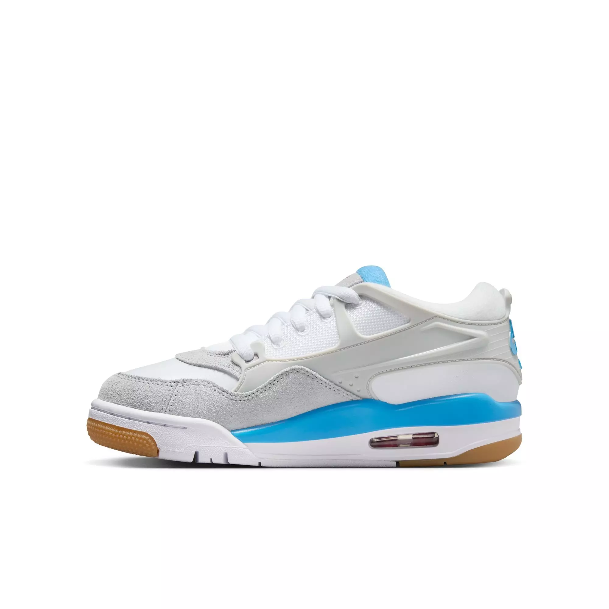Jordan 4 RM "White/Neutral Grey" Grade School Boys' Shoe - WHITE/CAROLINA BLUE