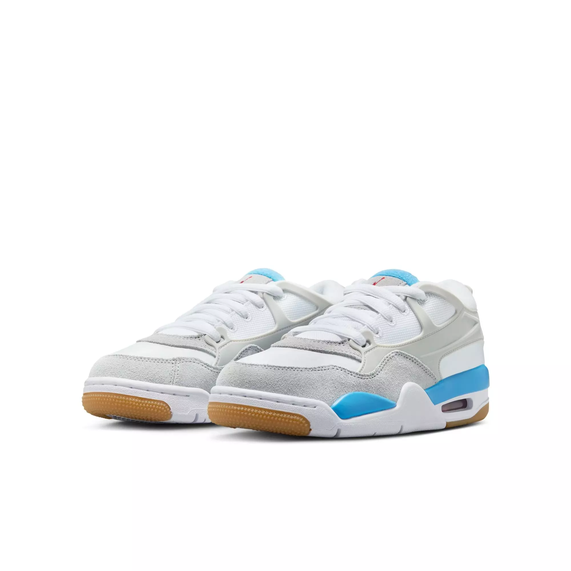 Jordan 4 RM "White/Neutral Grey" Grade School Boys' Shoe - WHITE/CAROLINA BLUE