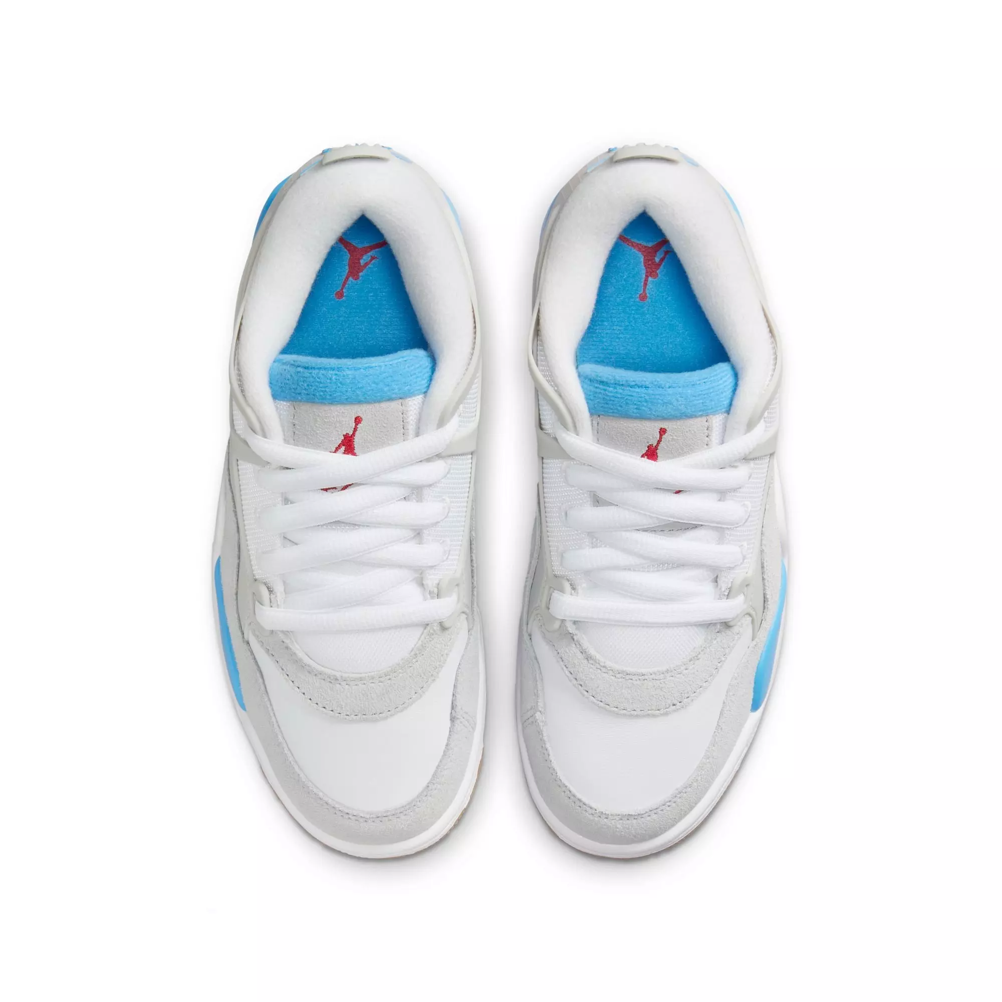 Jordan 4 RM "White/Neutral Grey" Grade School Boys' Shoe - WHITE/CAROLINA BLUE