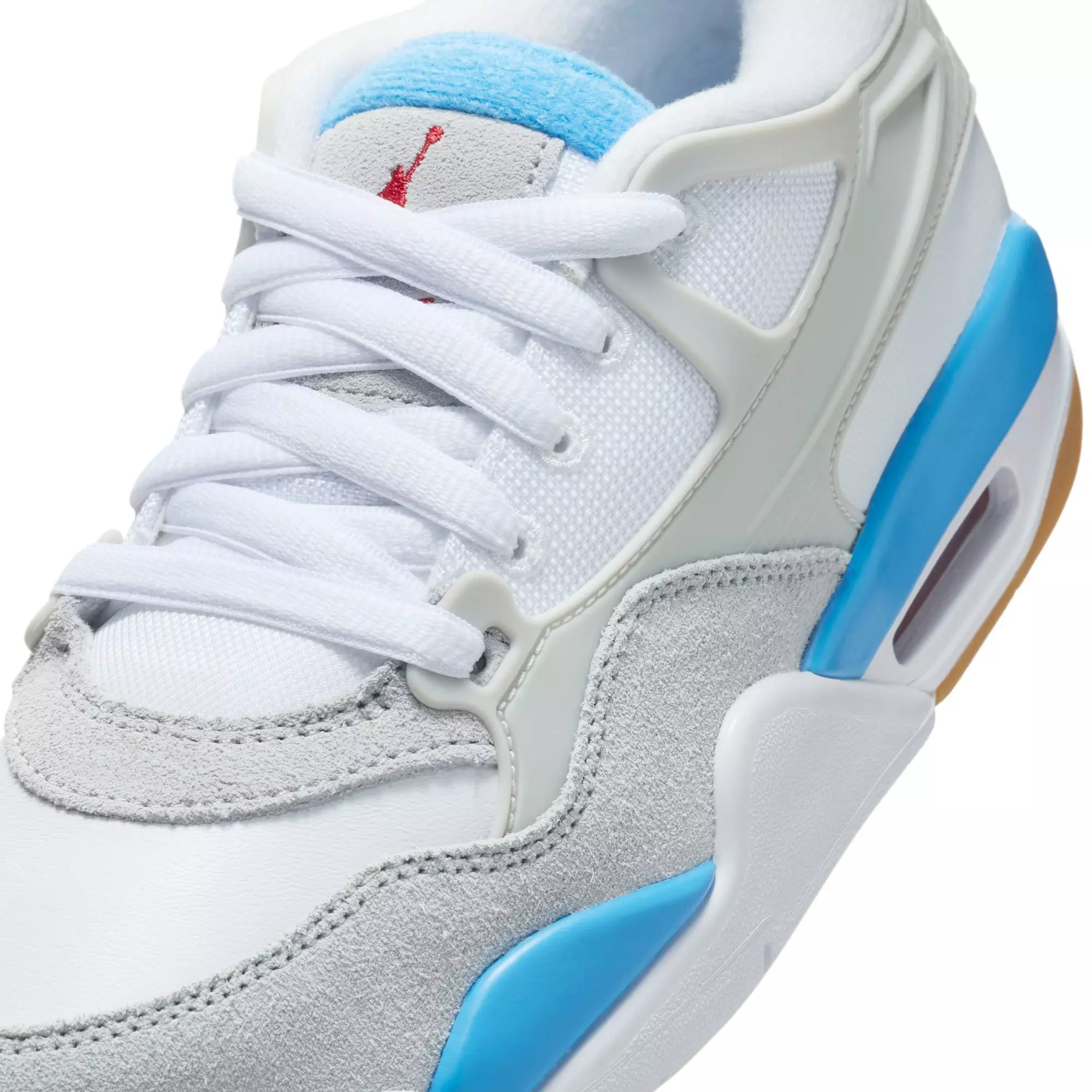 Jordan 4 RM "White/Neutral Grey" Grade School Boys' Shoe - WHITE/CAROLINA BLUE