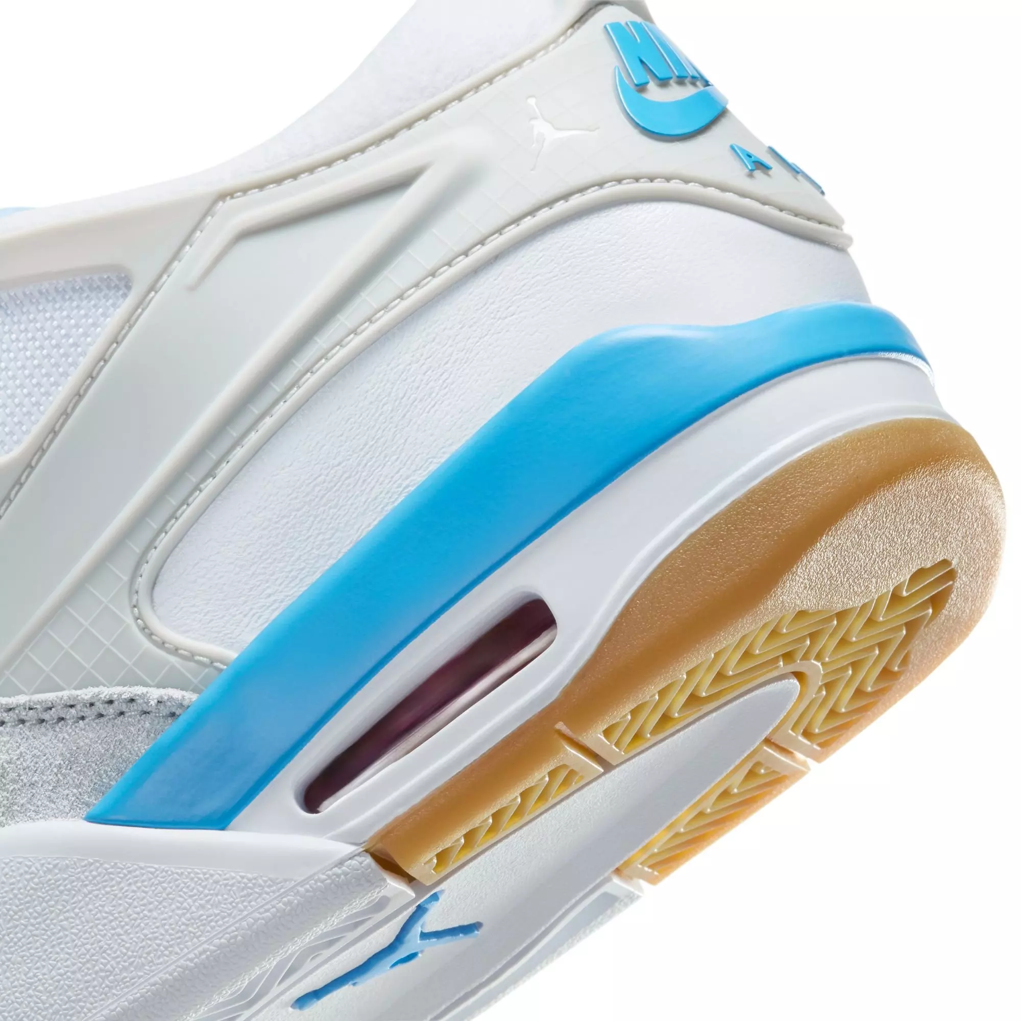 Jordan 4 RM "White/Neutral Grey" Grade School Boys' Shoe - WHITE/CAROLINA BLUE