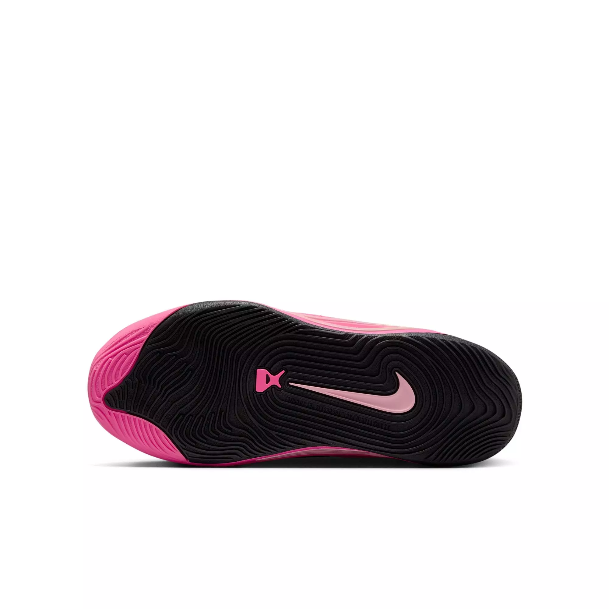 Nike A'One "Leo Lights" Grade School Kids' Basketball Shoe - BLACK/HYPER PINK/LASER PINK