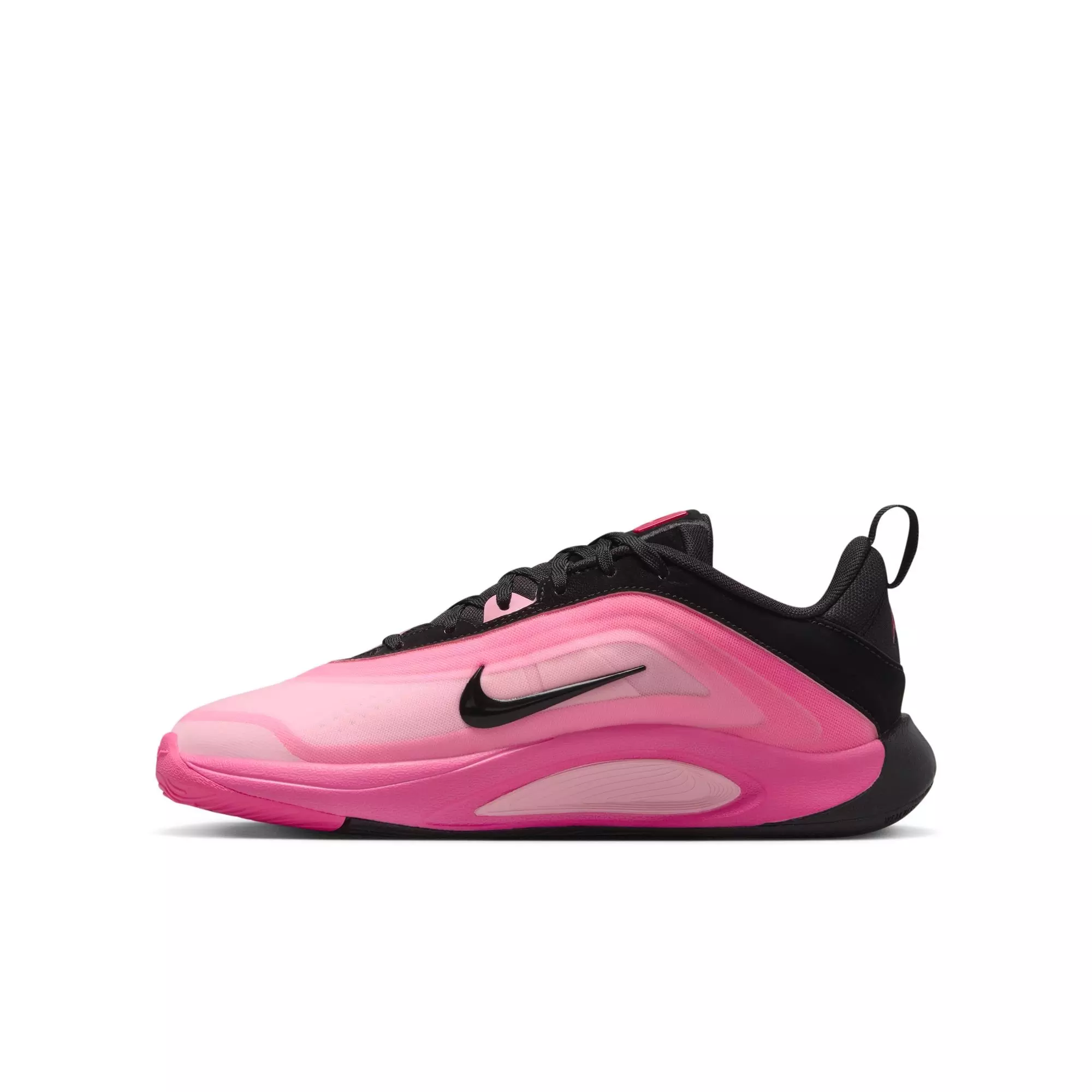Nike A'One "Leo Lights" Grade School Kids' Basketball Shoe - BLACK/HYPER PINK/LASER PINK
